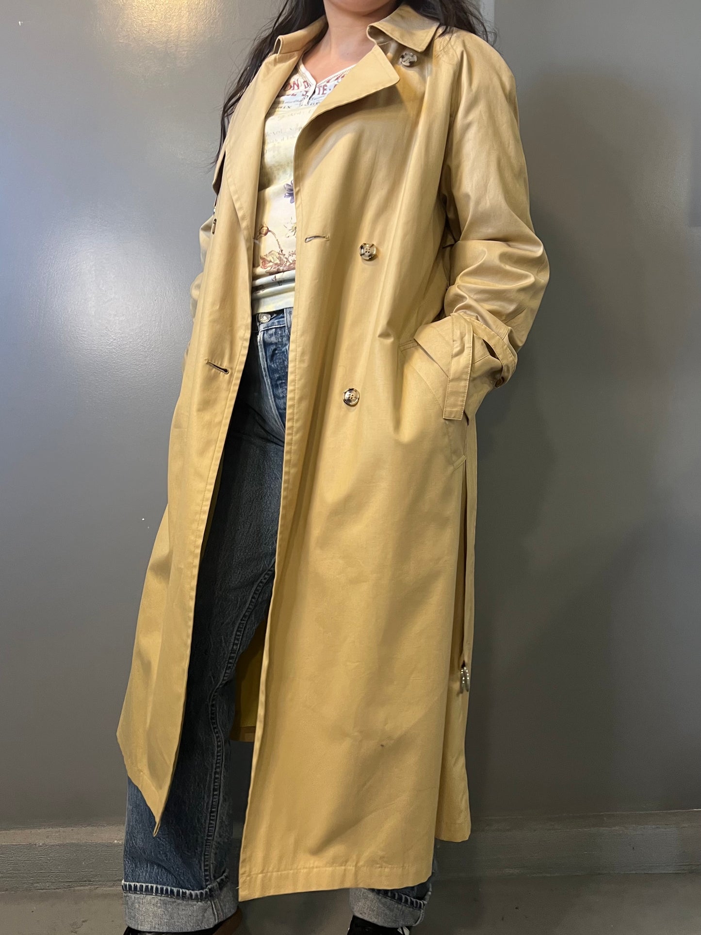 London Fog Double-Breasted Trench Coat - M/L