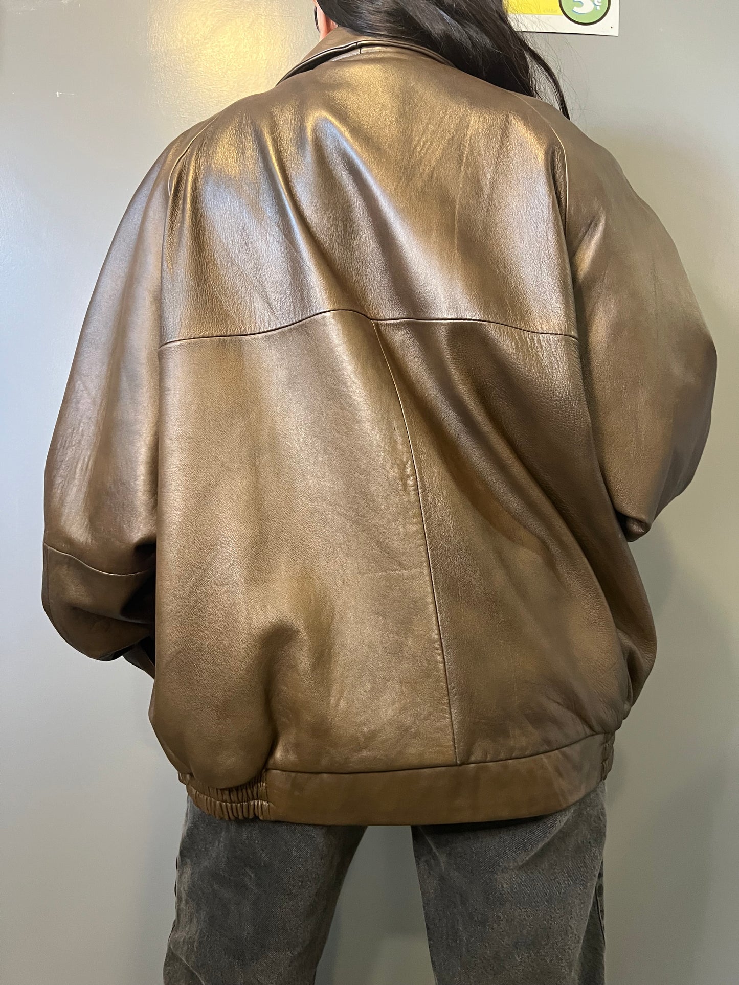 90's Brown Wilsons Leather Jacket - XL