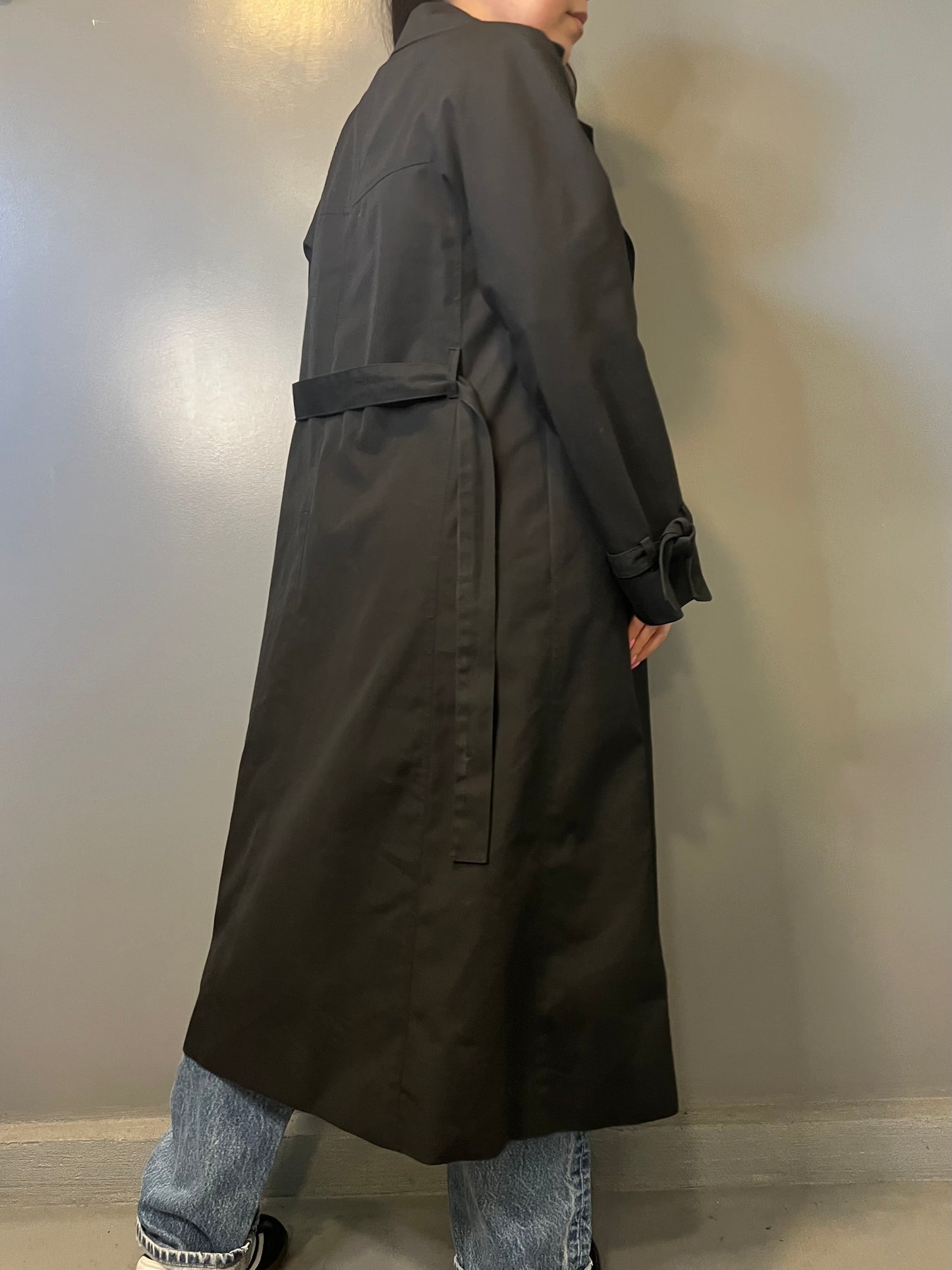 90's Roth-Le Cover Sport Black Trench Coat - S/M