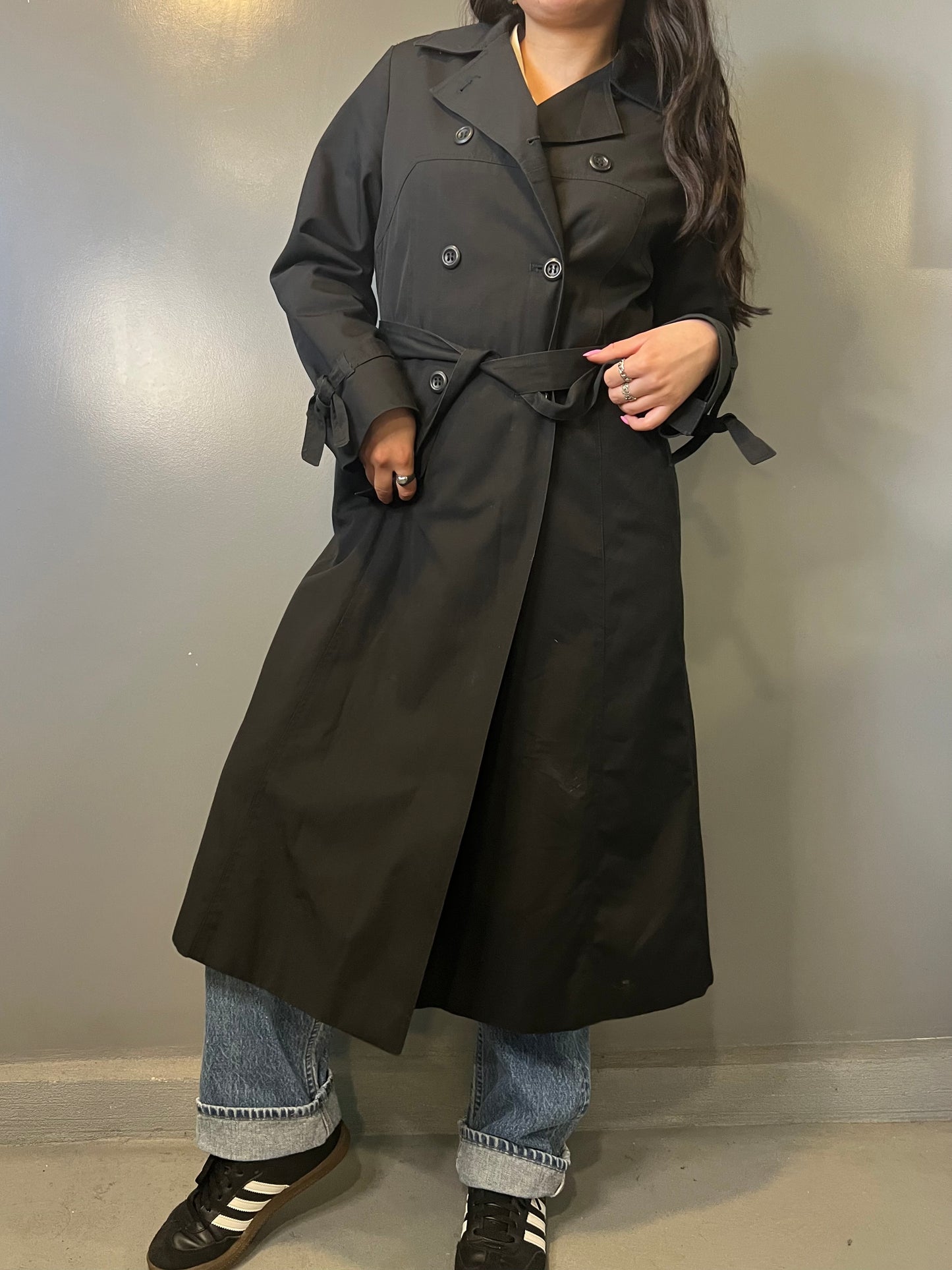 90's Roth-Le Cover Sport Black Trench Coat - S/M