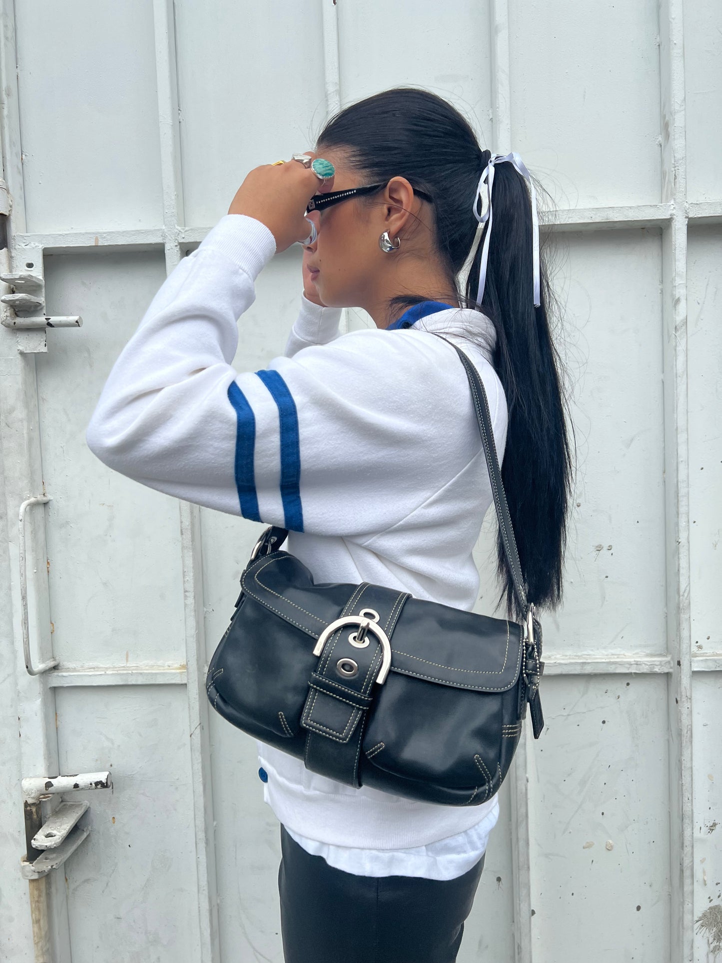 '05 COACH Leather Handbag - Black