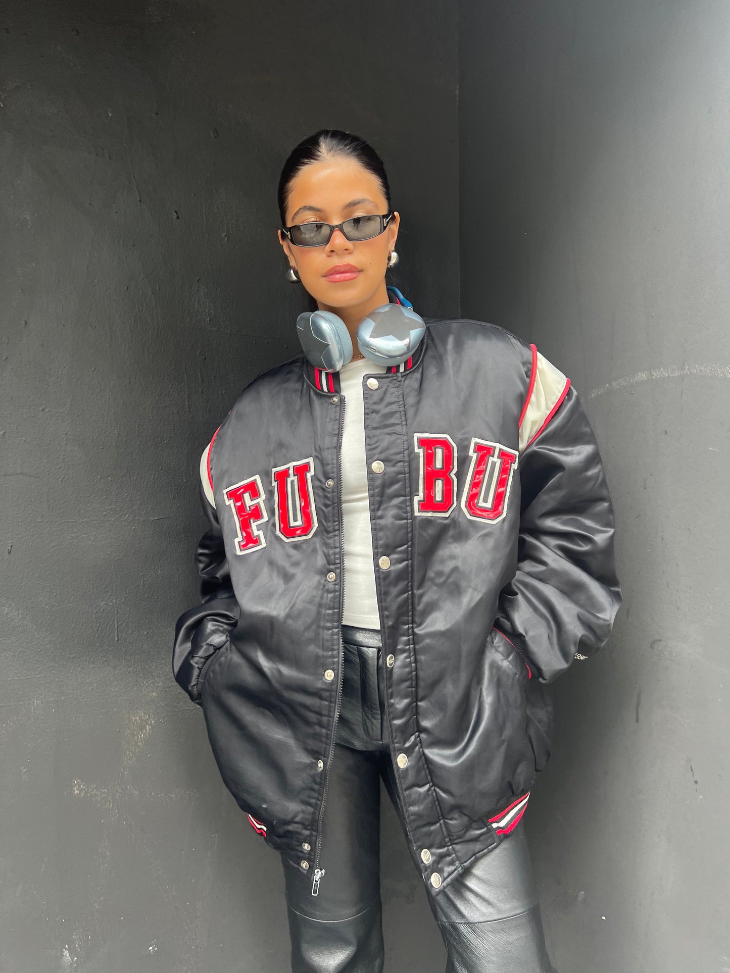 FUBU Nylon Bomber Jacket - L/XL