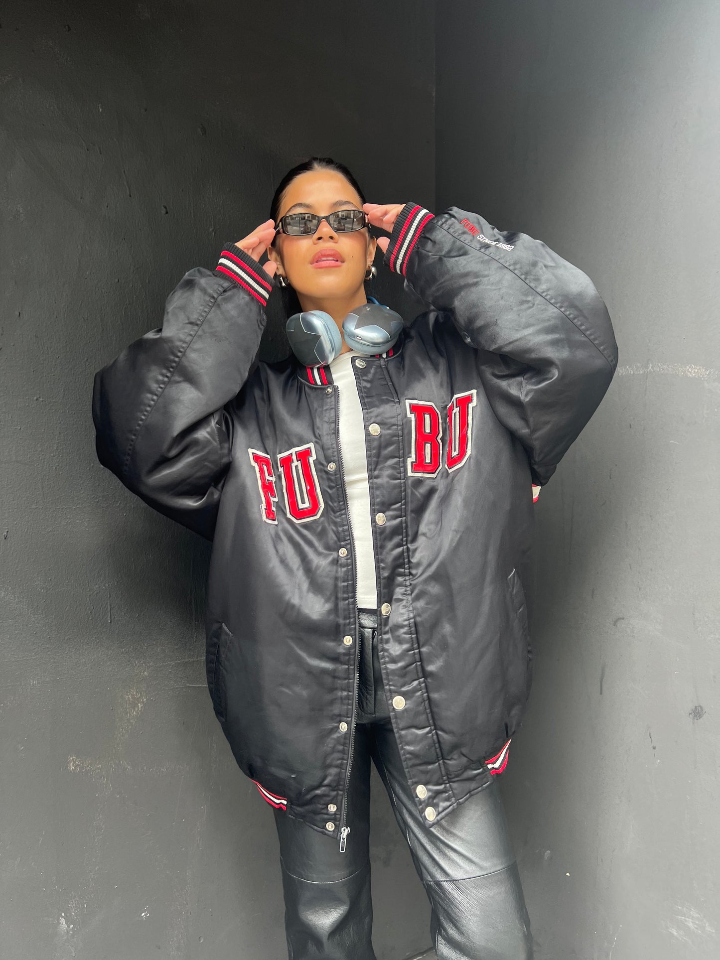 FUBU Nylon Bomber Jacket - L/XL