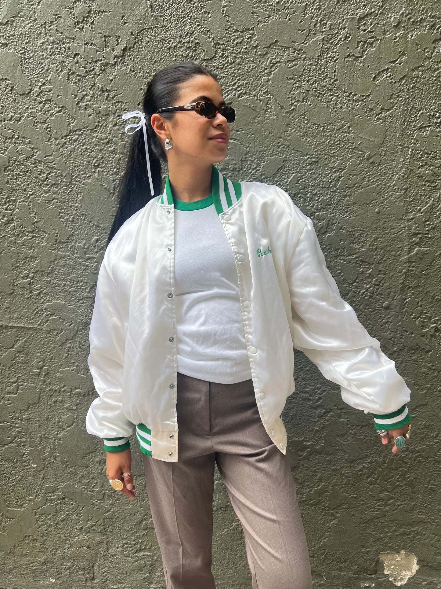 80's Lady Hawks Varsity Nylon Jacket - M/L
