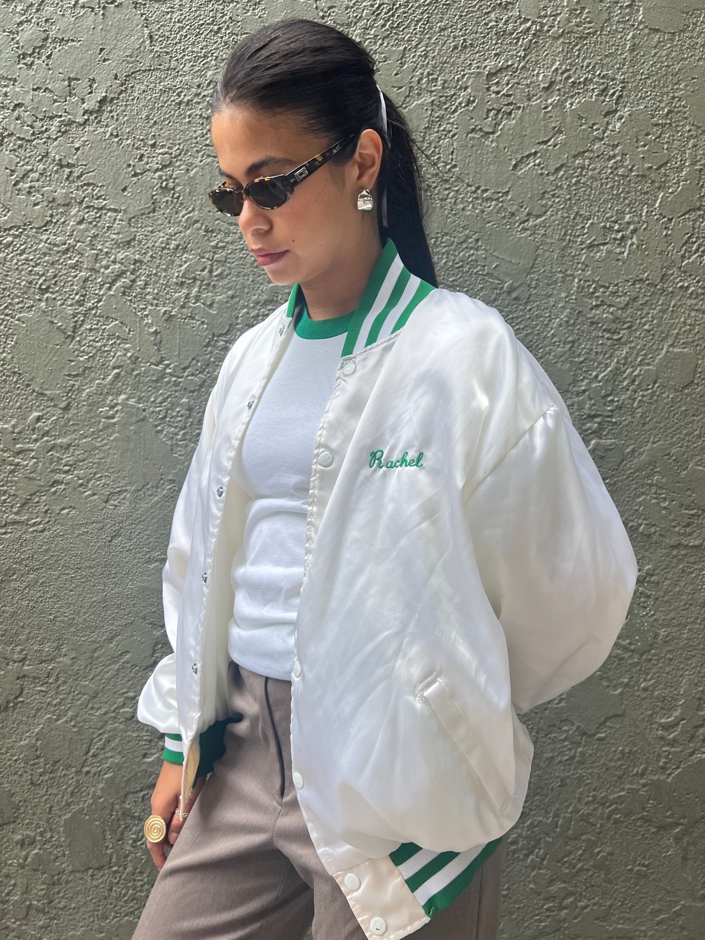 80's Lady Hawks Varsity Nylon Jacket - M/L