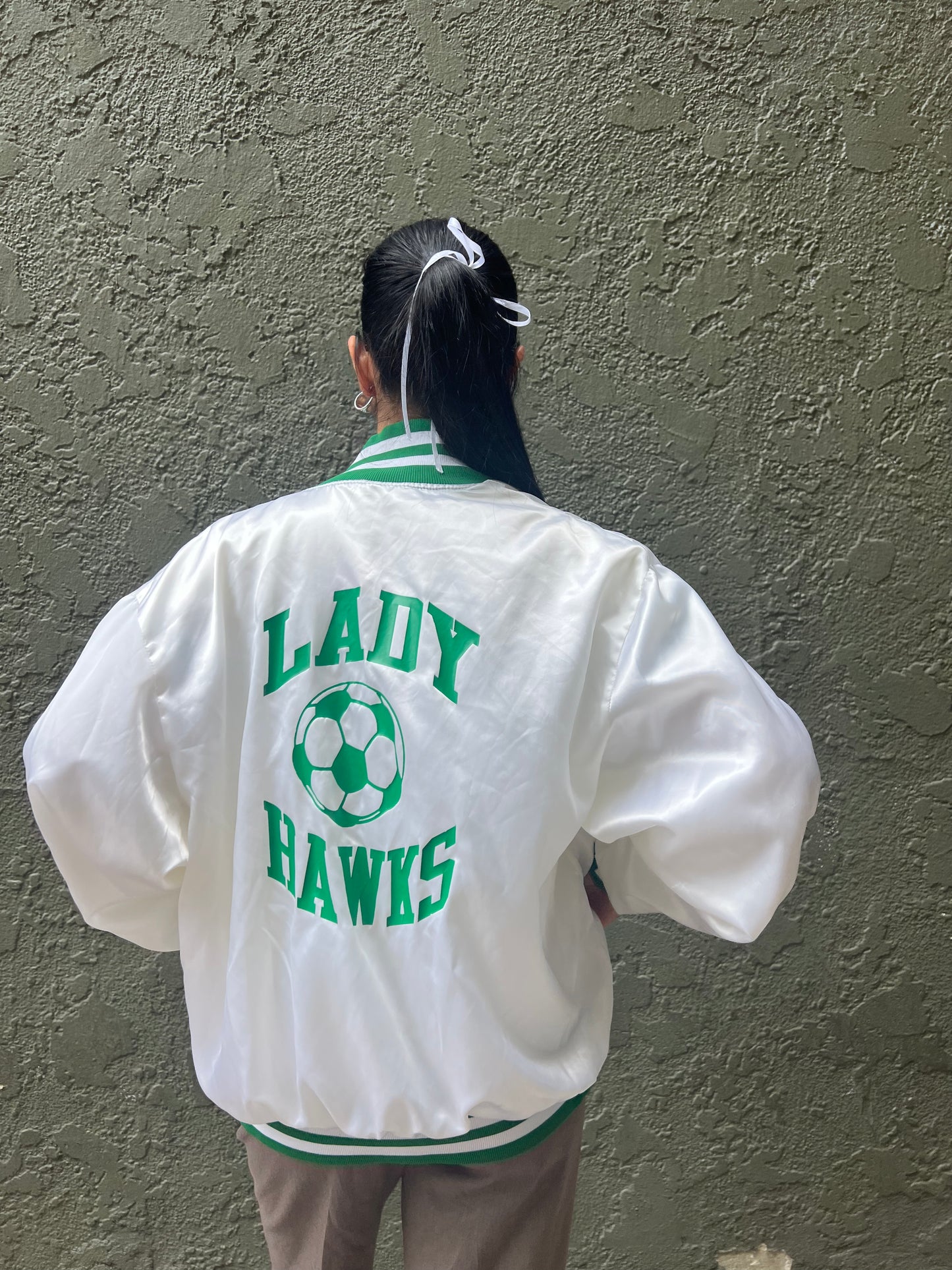 80's Lady Hawks Varsity Nylon Jacket - M/L