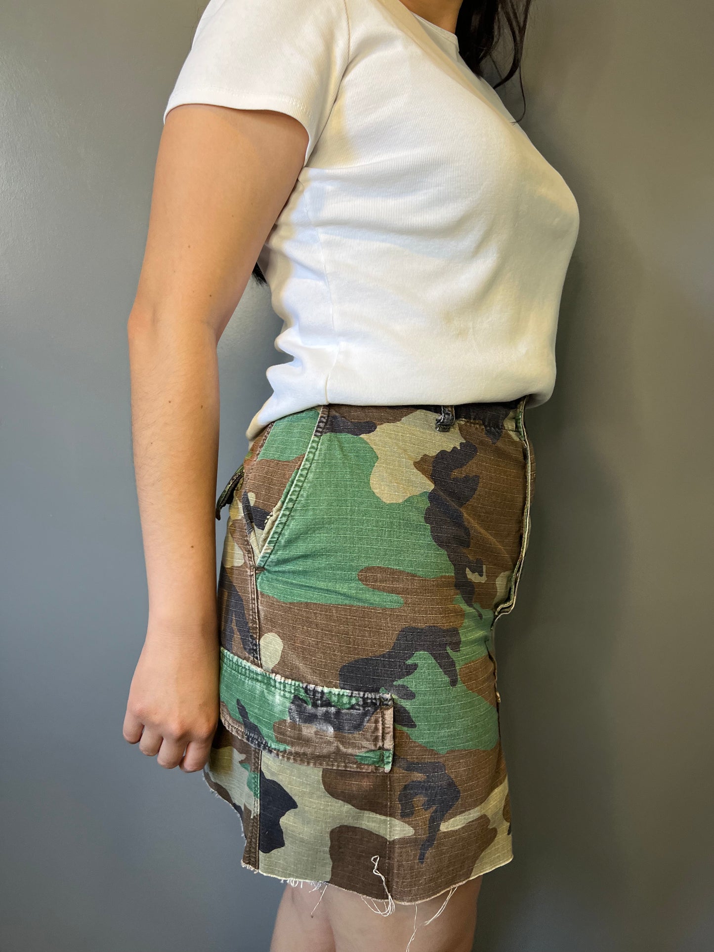 Camo Cargo Mini Skirt - 28"