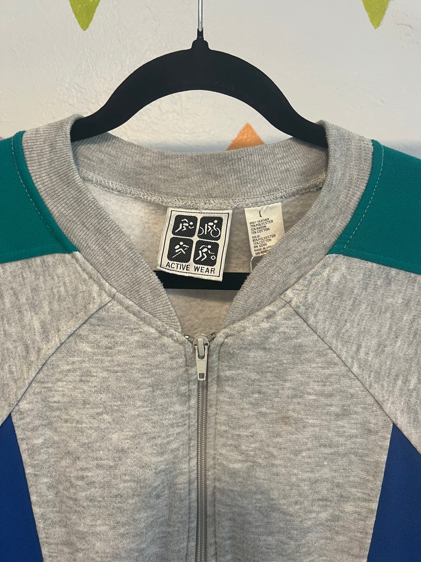 80's Colorblock Zip-Up Jacket - L