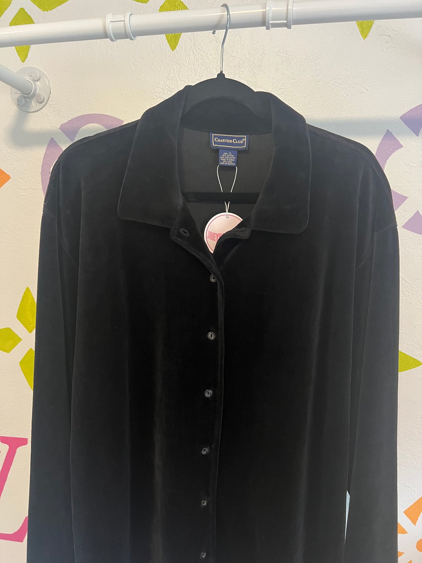90's Velvet Button-Up - L/XL
