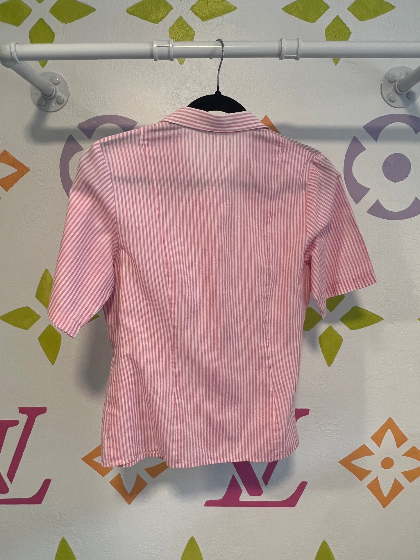90's Striped Button-Up - S/M