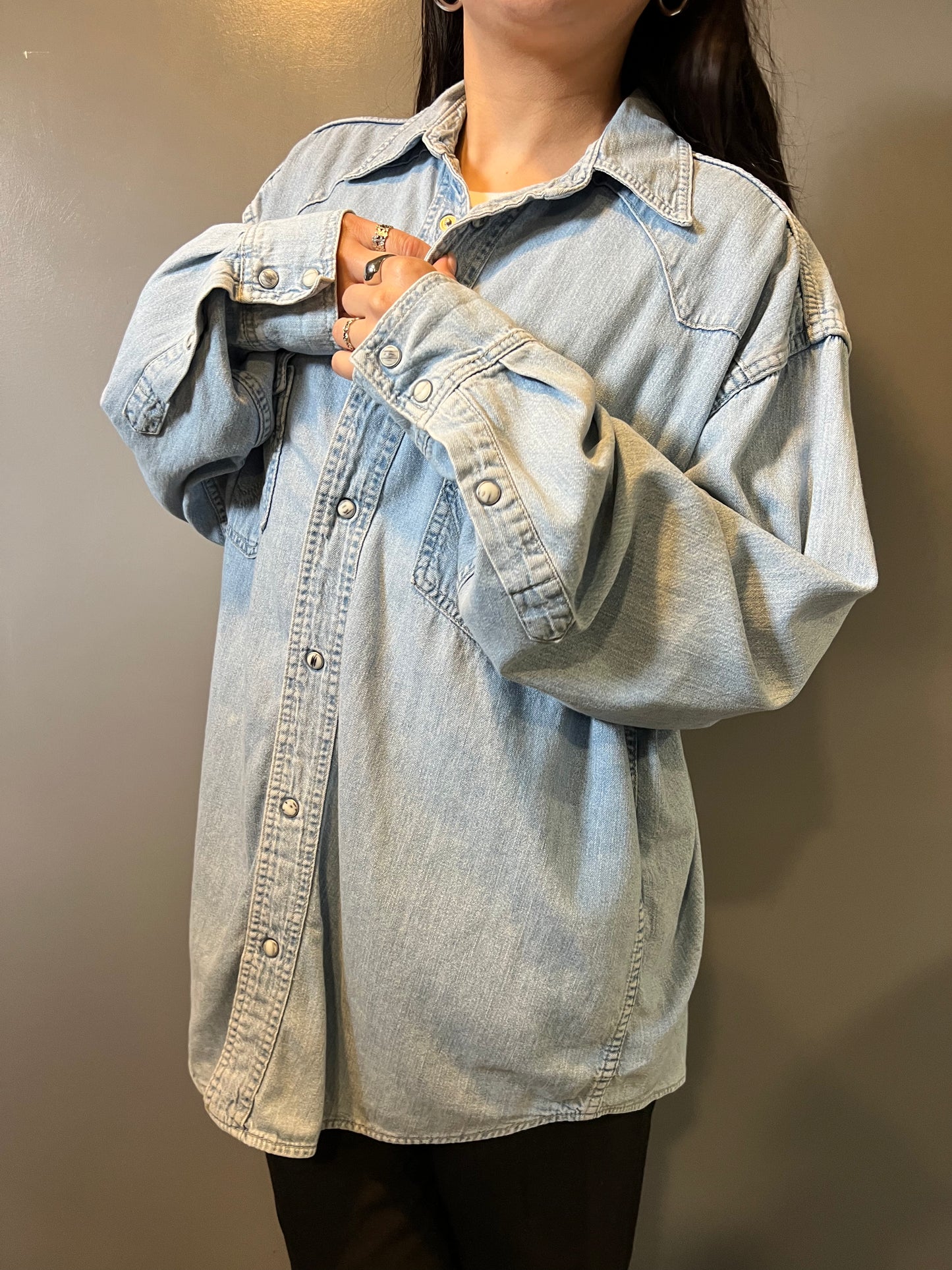 70's Wrangler Denim Button Up - M/L