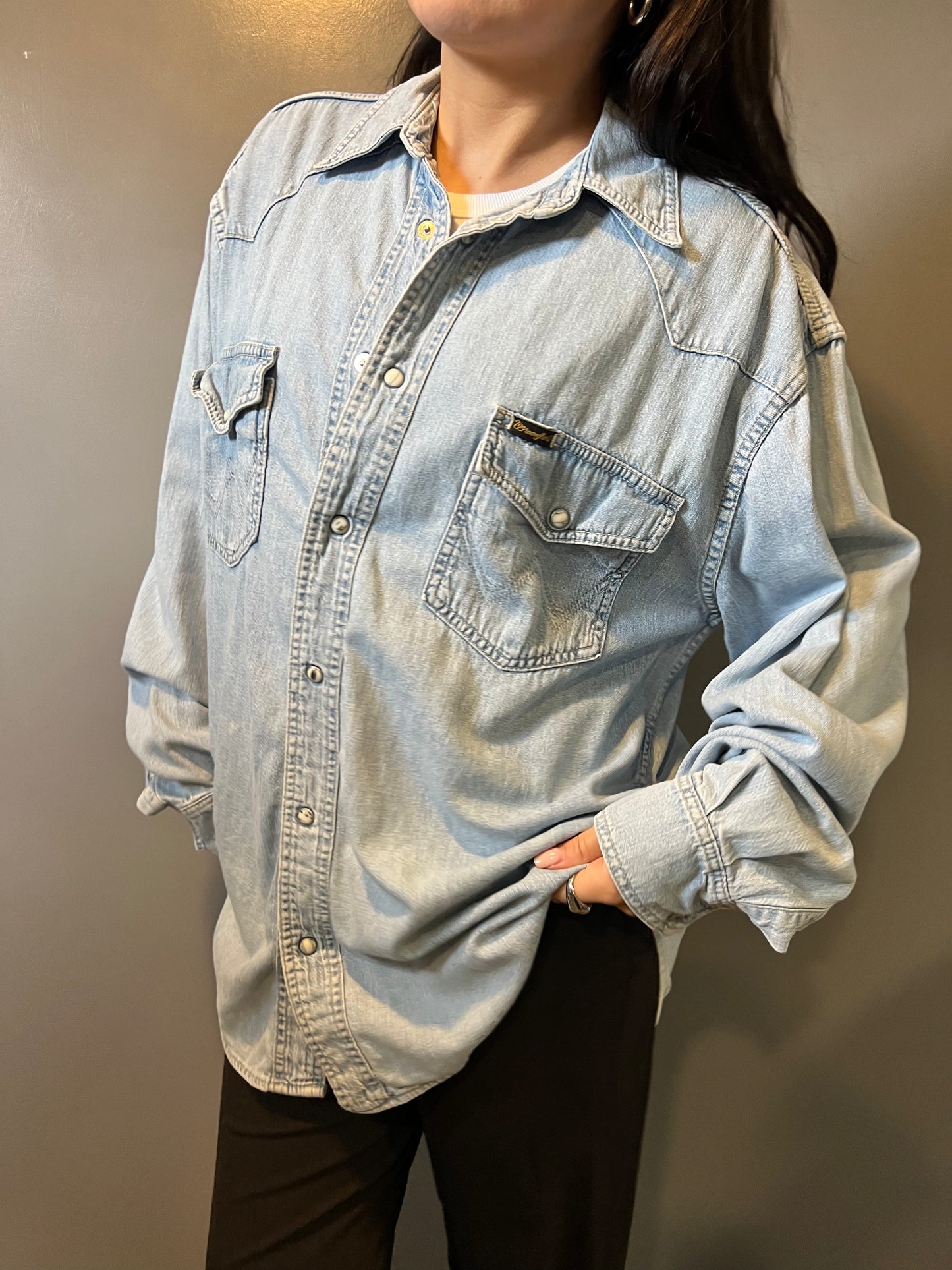 70's Wrangler Denim Button Up - M/L
