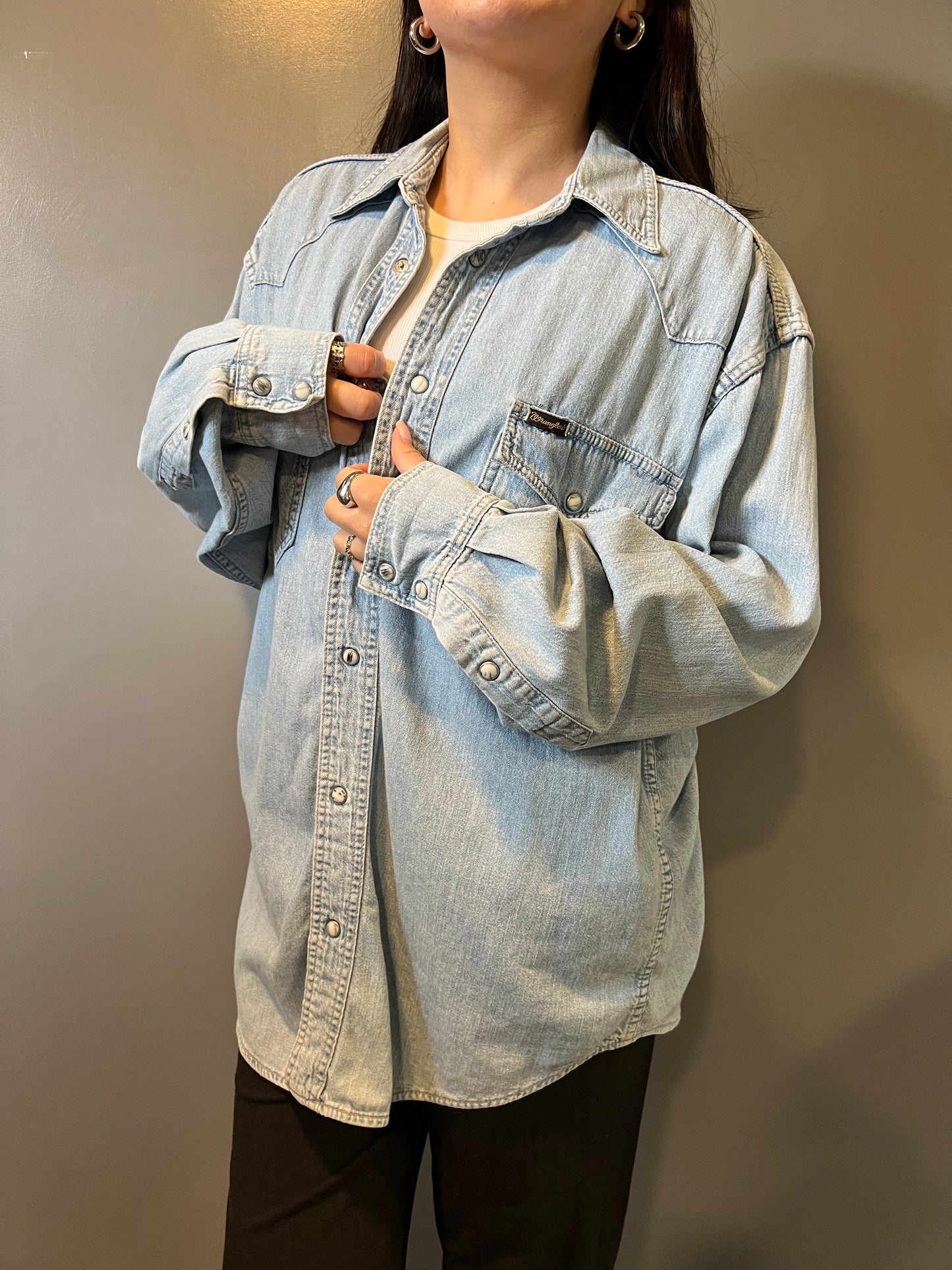 70's Wrangler Denim Button Up - M/L