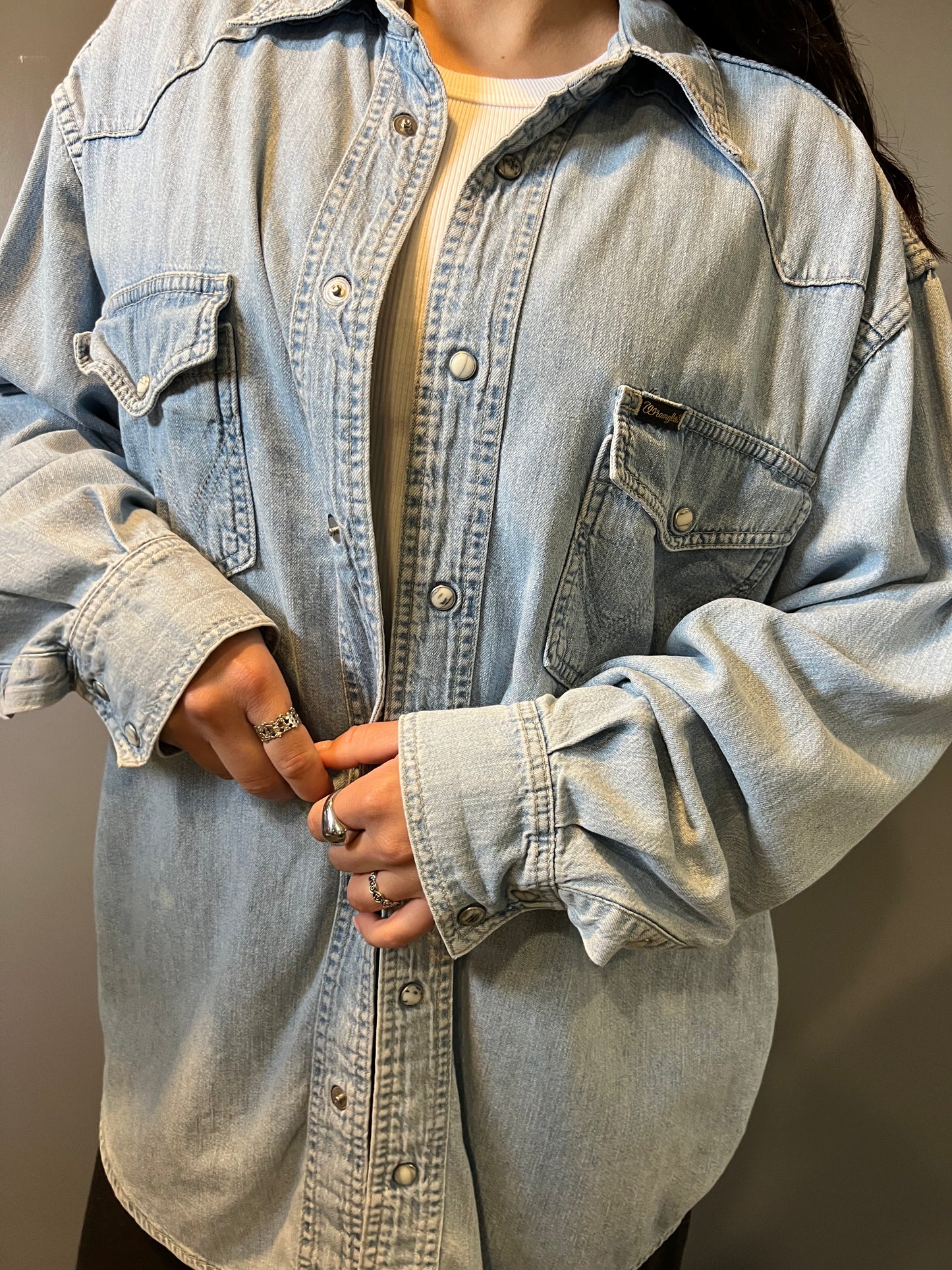 70's Wrangler Denim Button Up - M/L