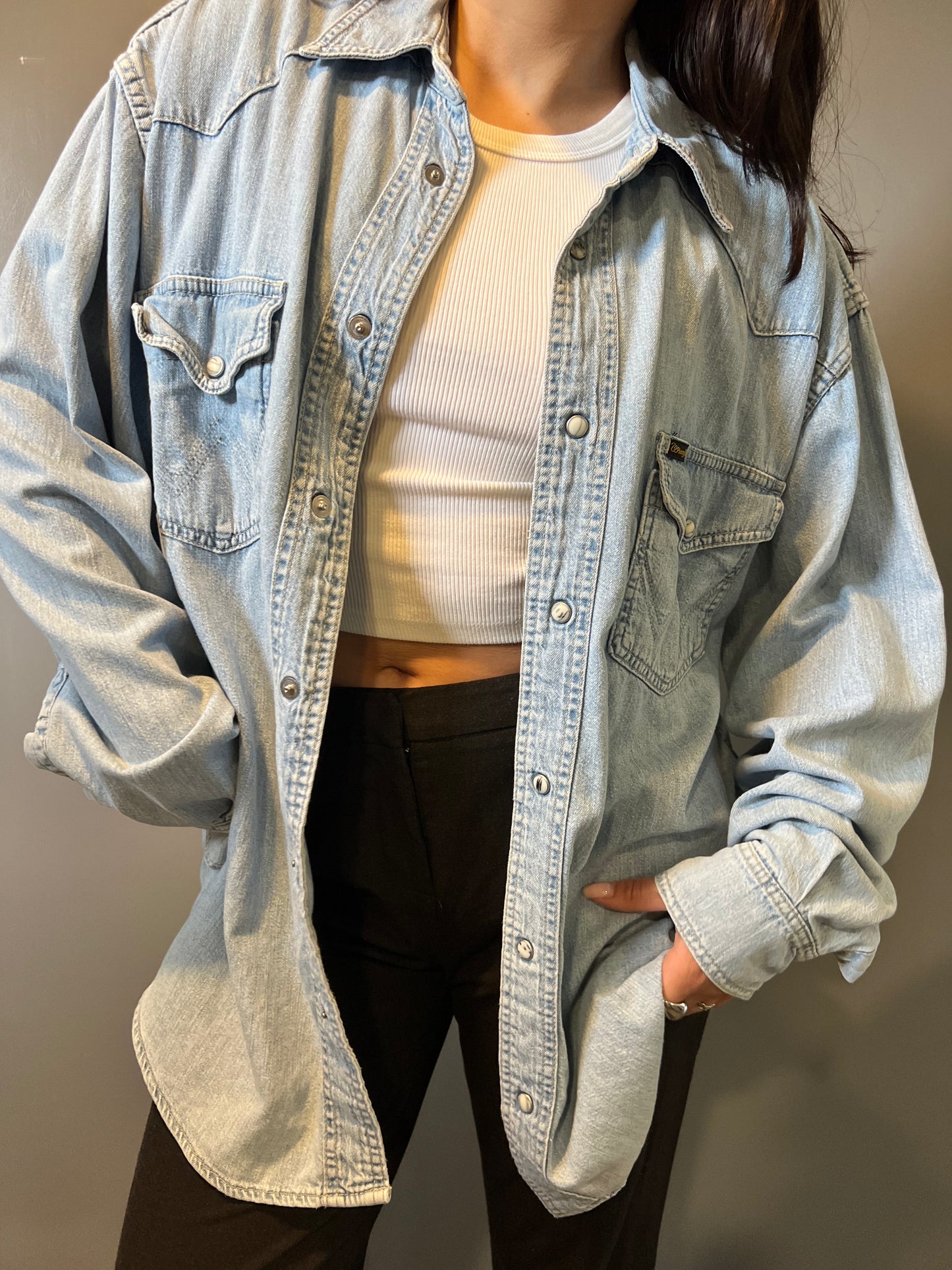 70's Wrangler Denim Button Up - M/L