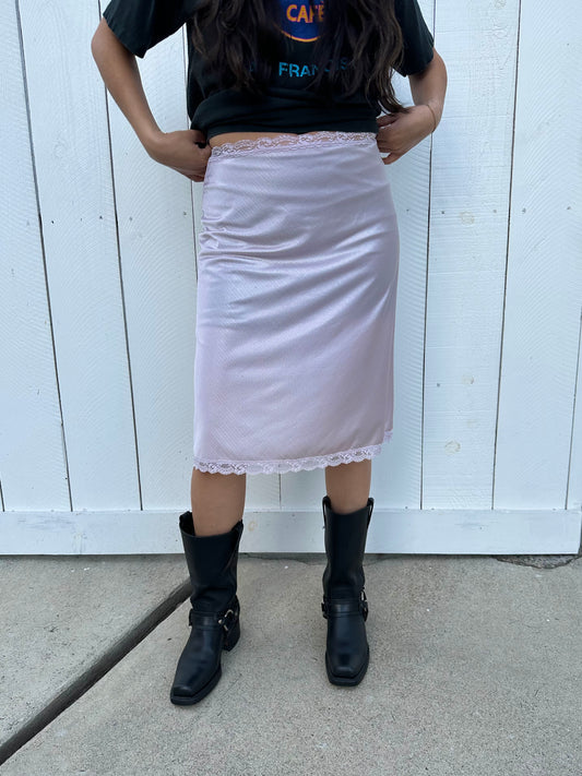 Lavender Lace Slip Skirt - M/L