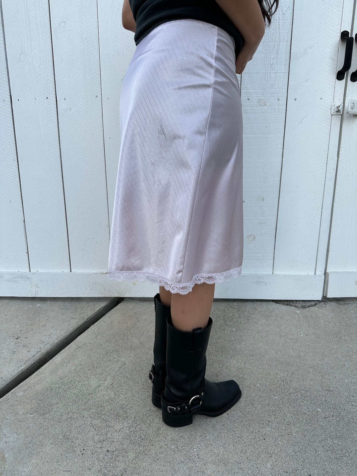 Lavender Lace Slip Skirt - M/L