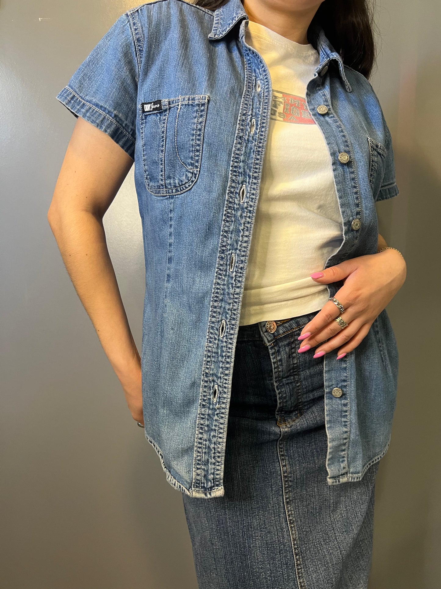 DKNY Jeans Button-Up Top - M