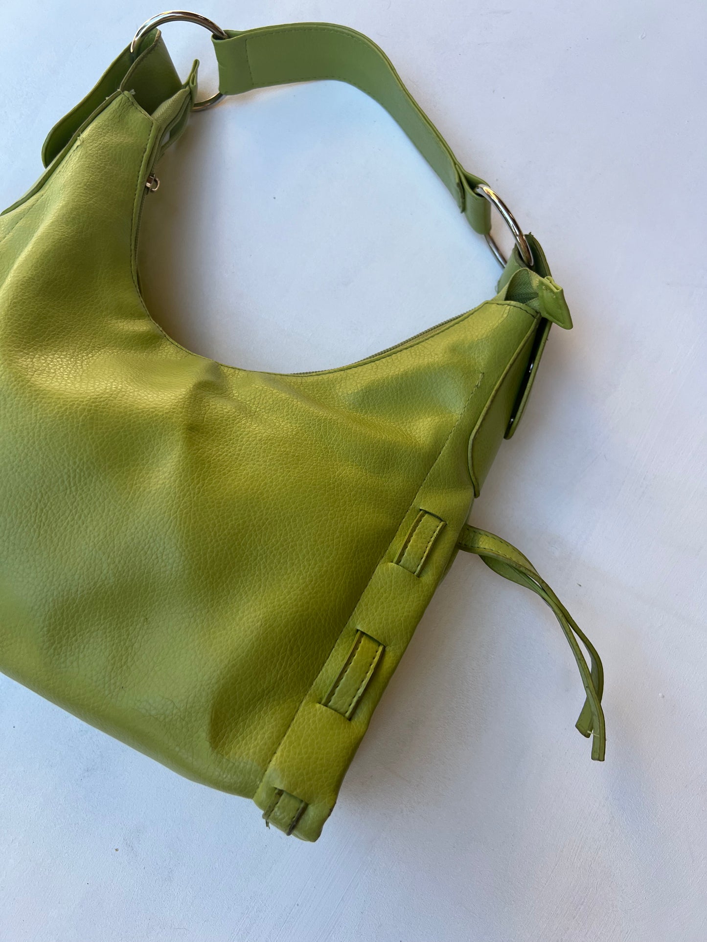 Leather Shoulder Bag - Green