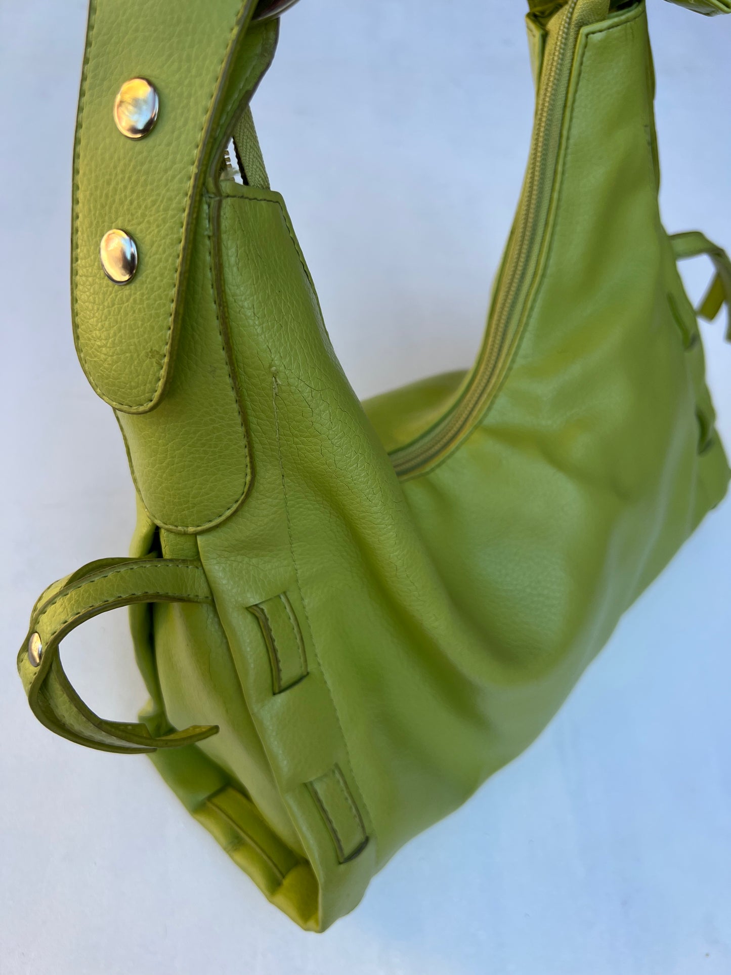 Leather Shoulder Bag - Green
