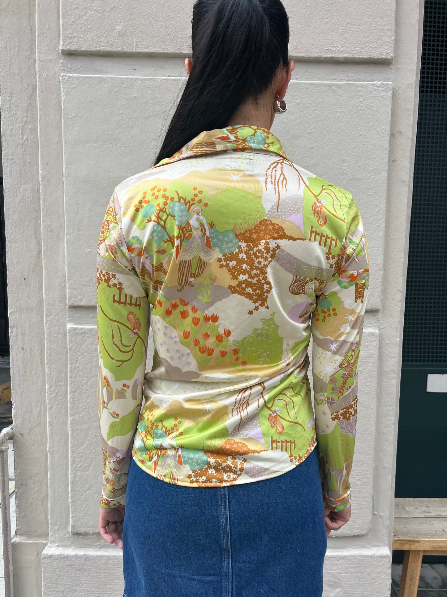 70's Mad House Printed Top - M