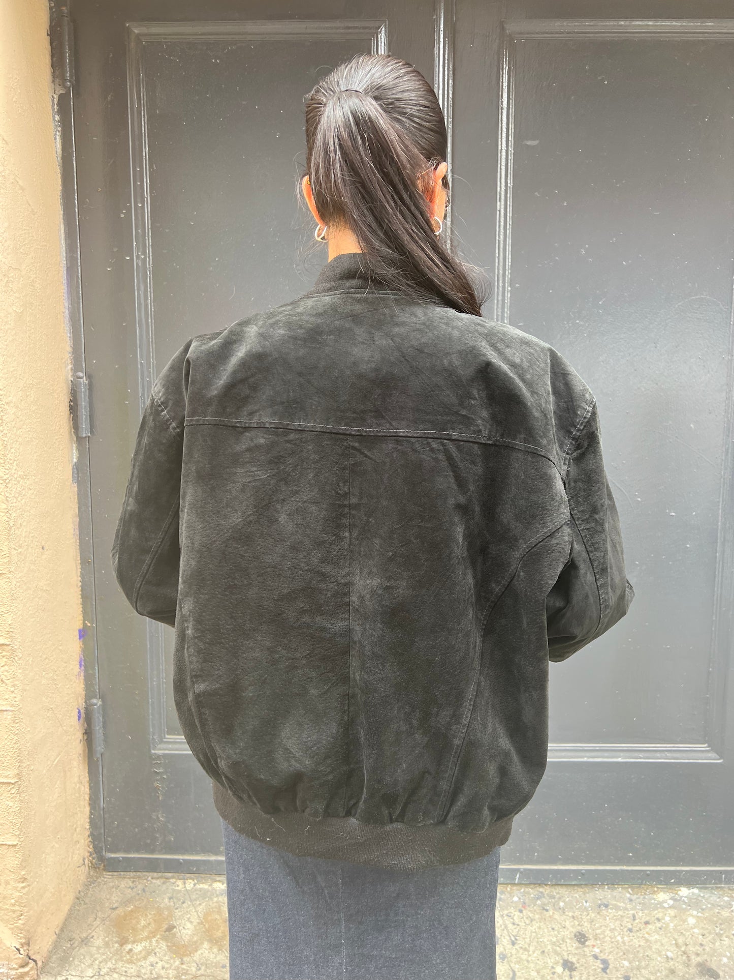 USA Leather Suede Jacket - L
