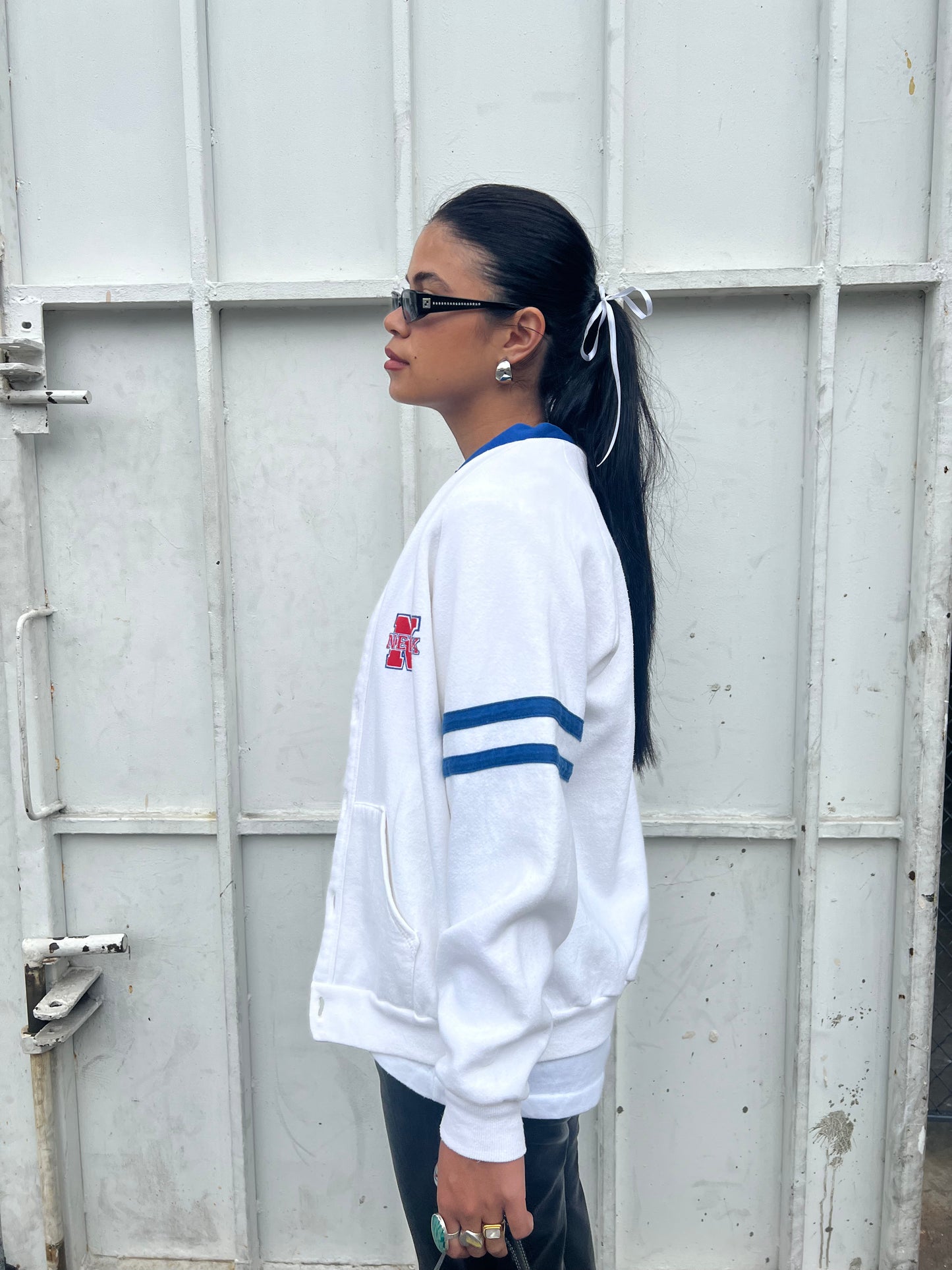 80's Russell New York Varsity Cardigan - L