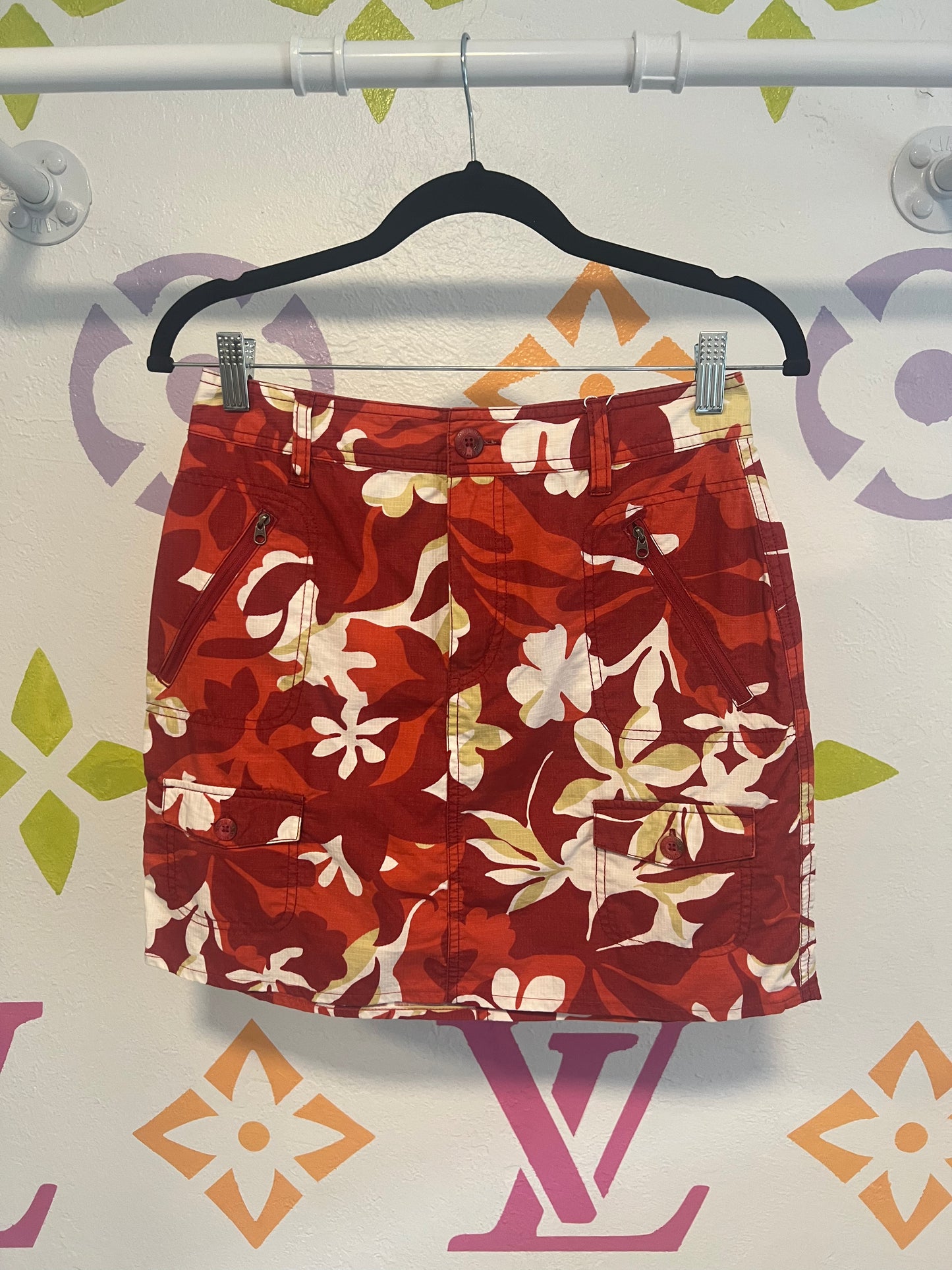 Y2K Floral Cargo Skirt - 27"