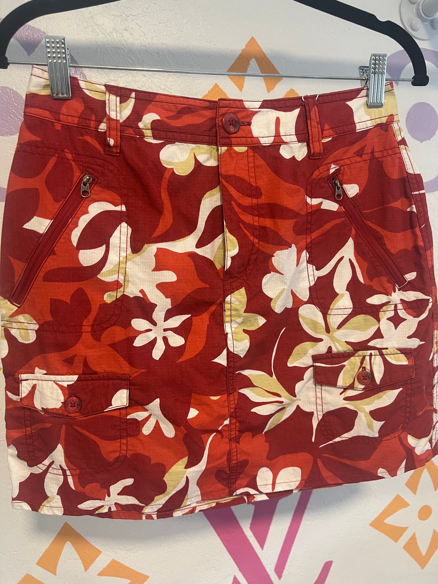 Y2K Floral Cargo Skirt - 27"