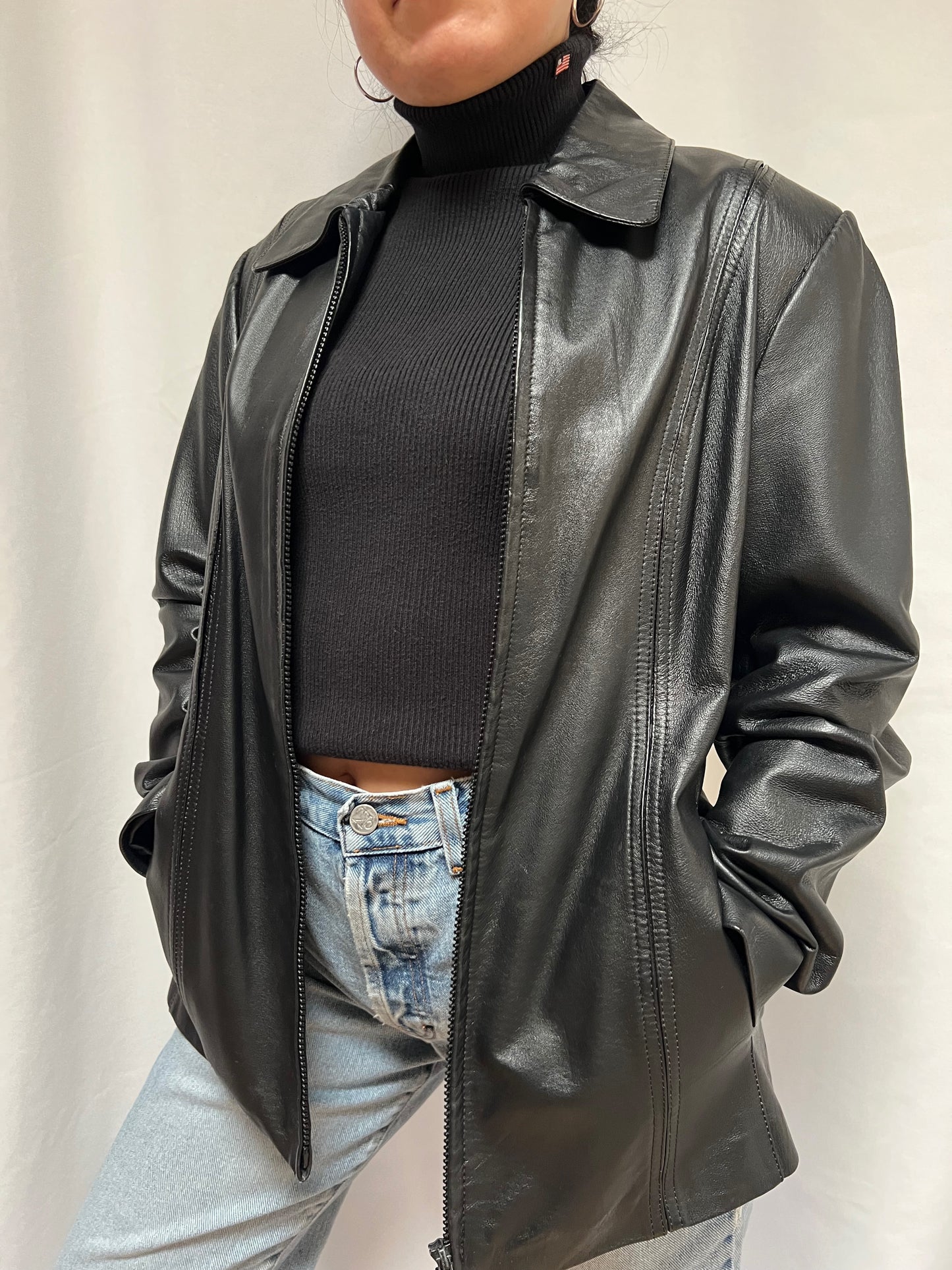 Worthington Leather Zip Jacket - M