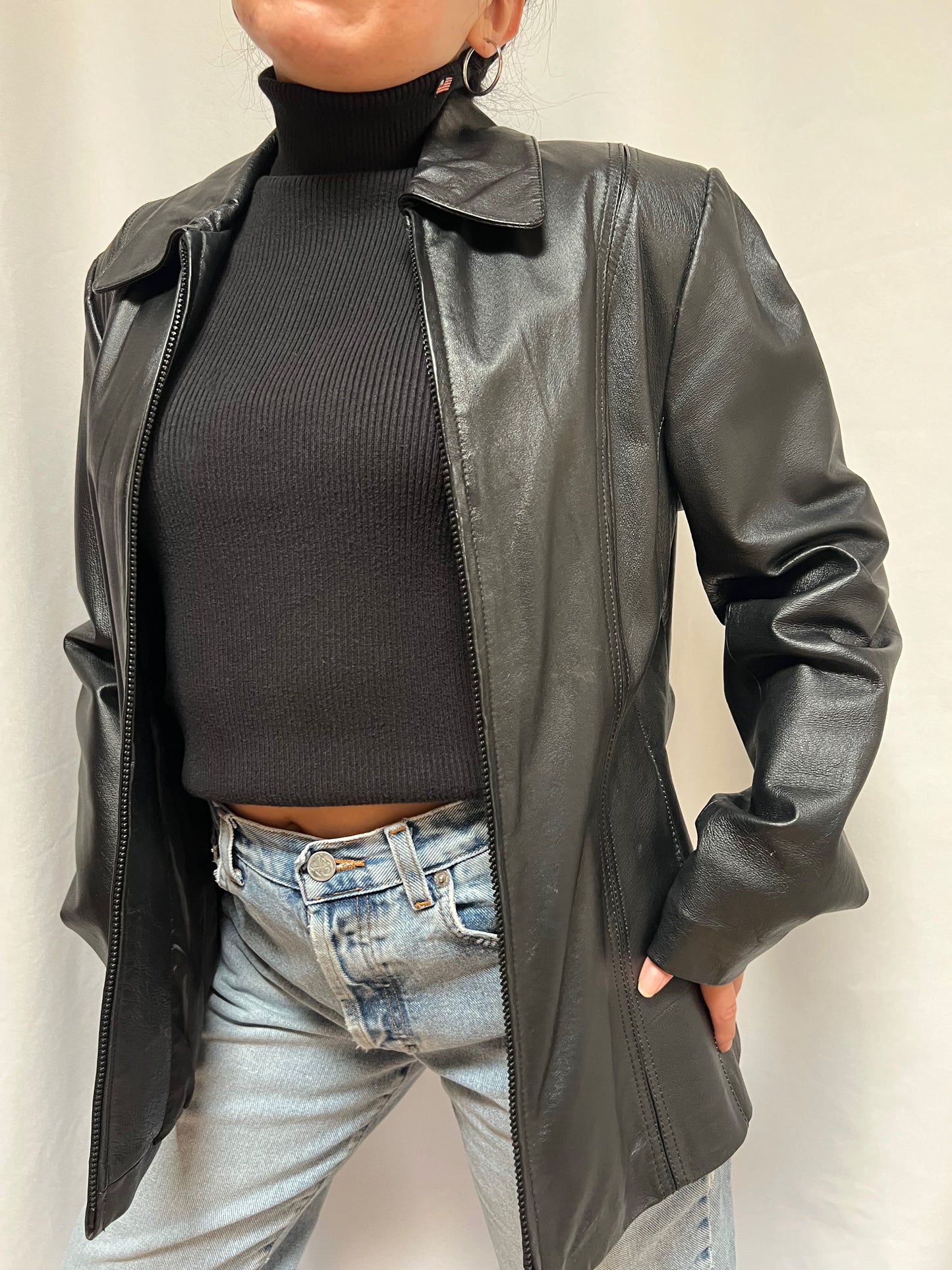 Worthington Leather Zip Jacket - M