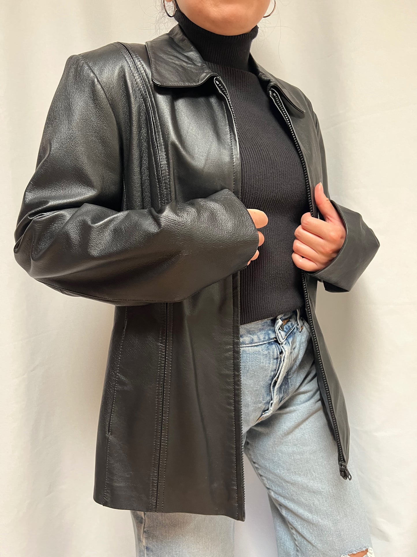 Worthington Leather Zip Jacket - M