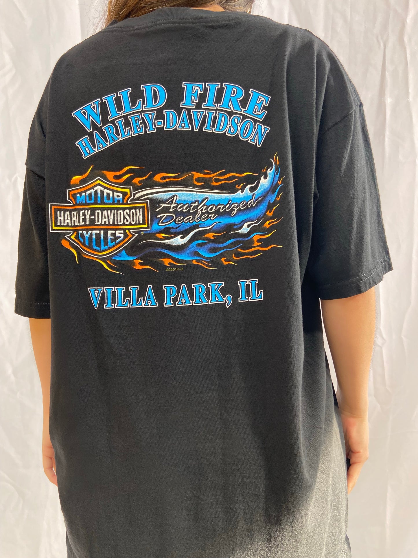 Black Wild Fire Harley Davidson Tee - XL
