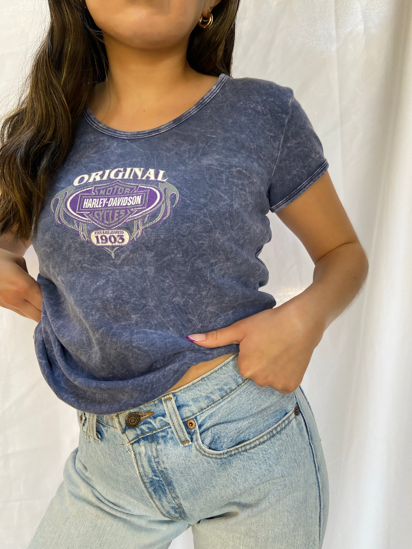 Blue Chi-Town Harley Girl Tee