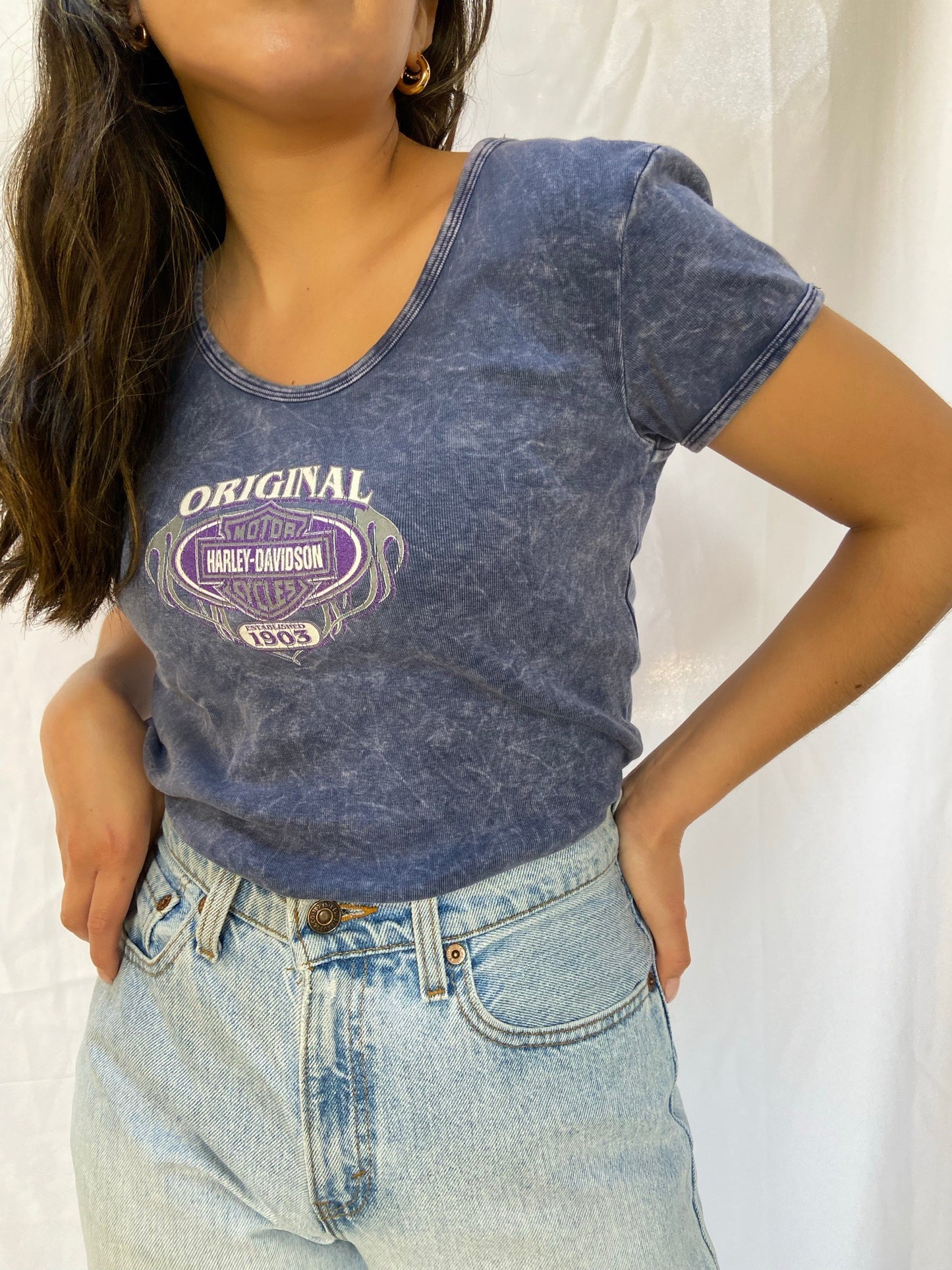 Blue Chi-Town Harley Girl Tee