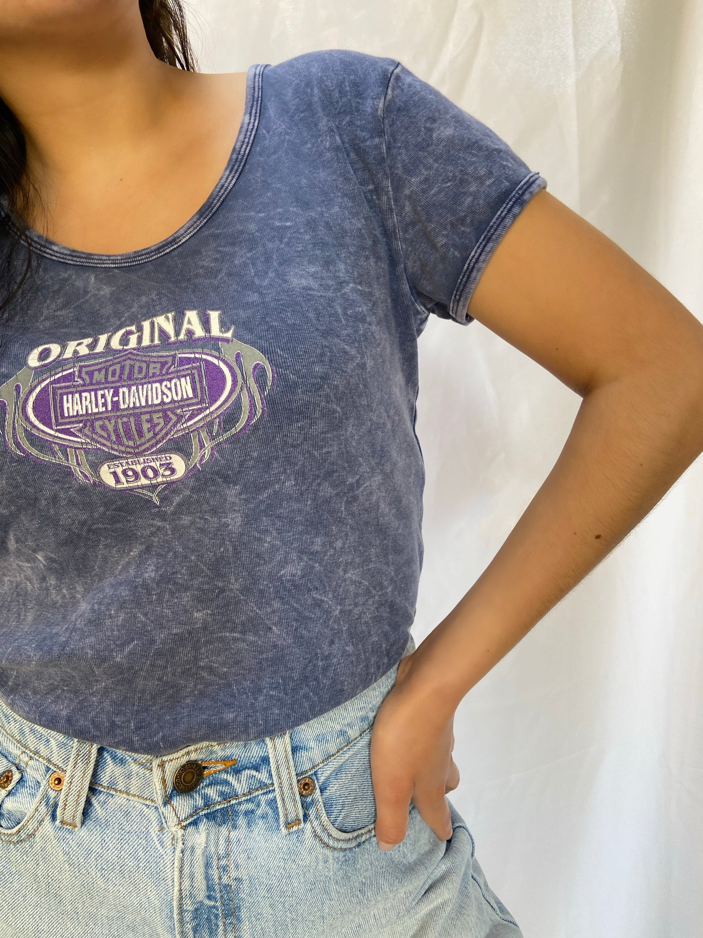 Blue Chi-Town Harley Girl Tee