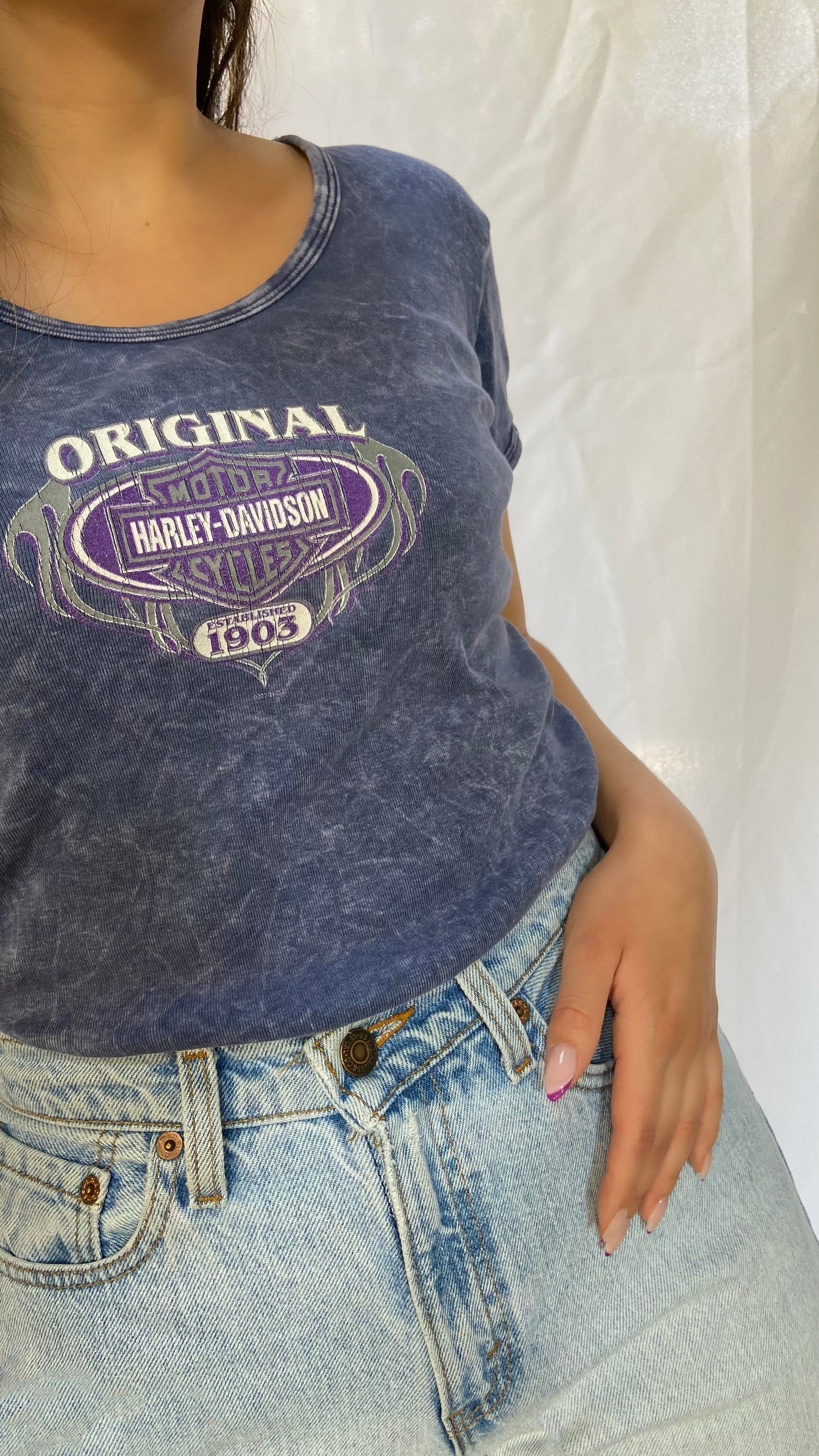 Blue Chi-Town Harley Girl Tee