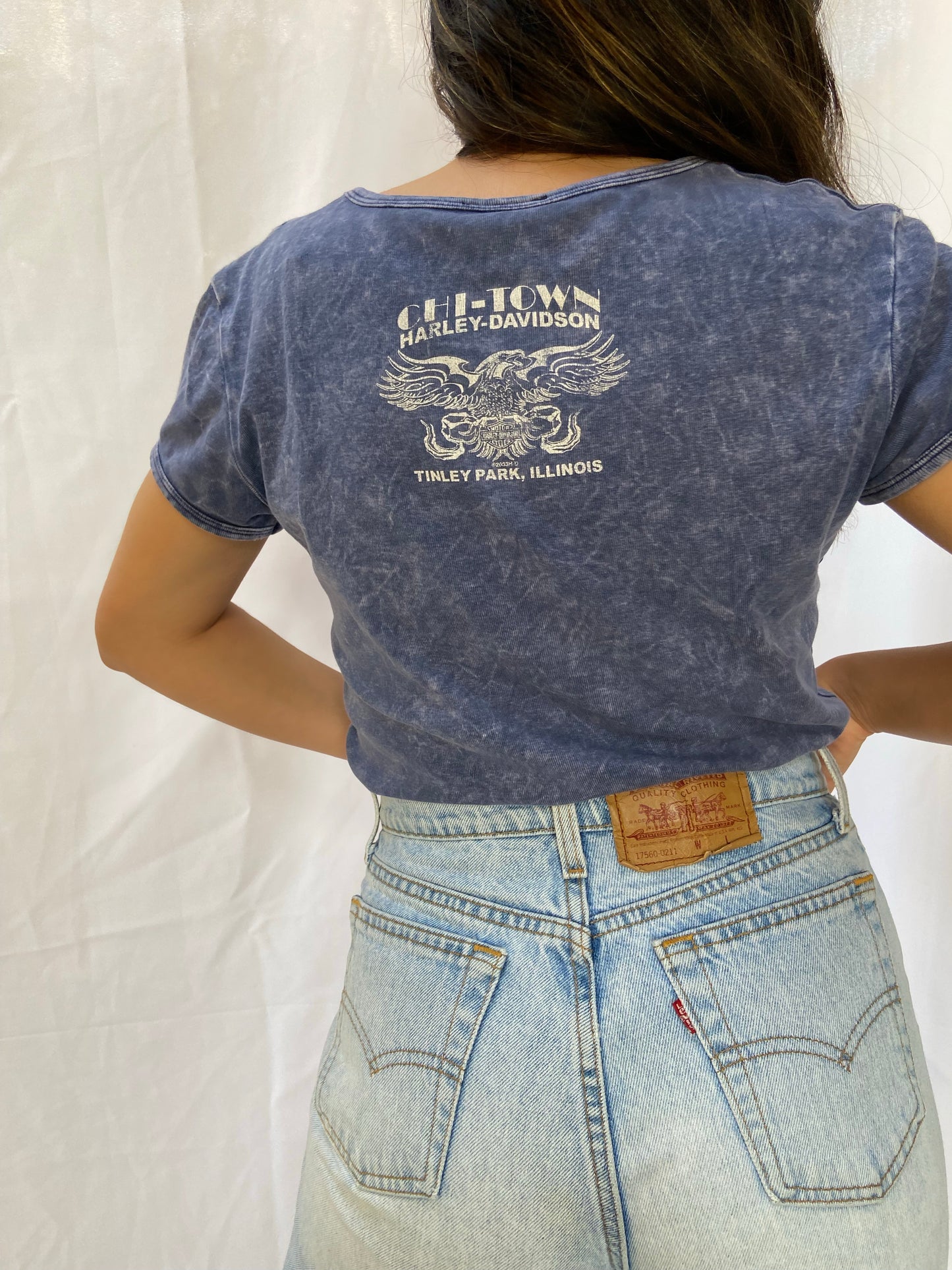 Blue Chi-Town Harley Girl Tee