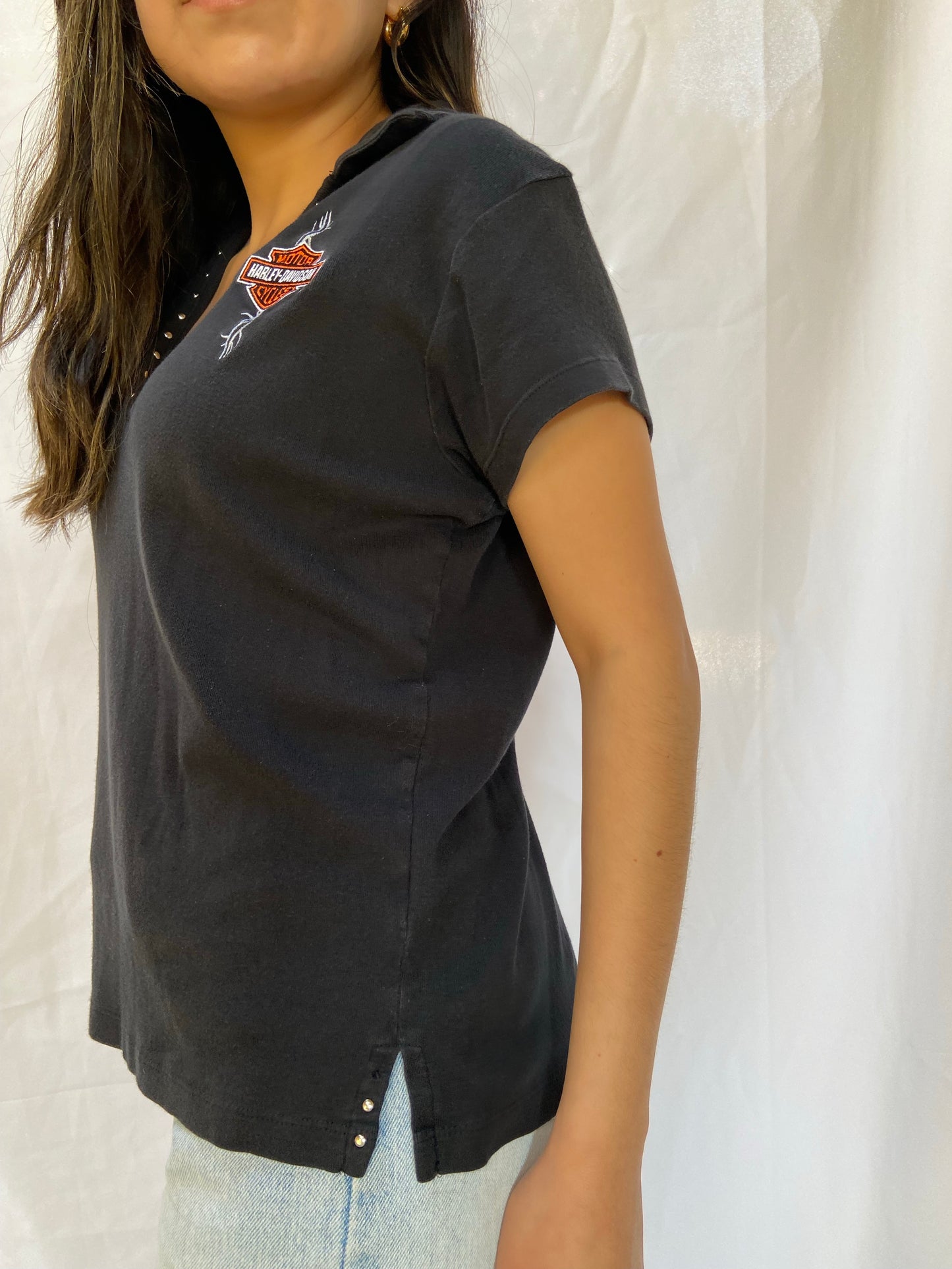 Black Harley Girl Polo Top