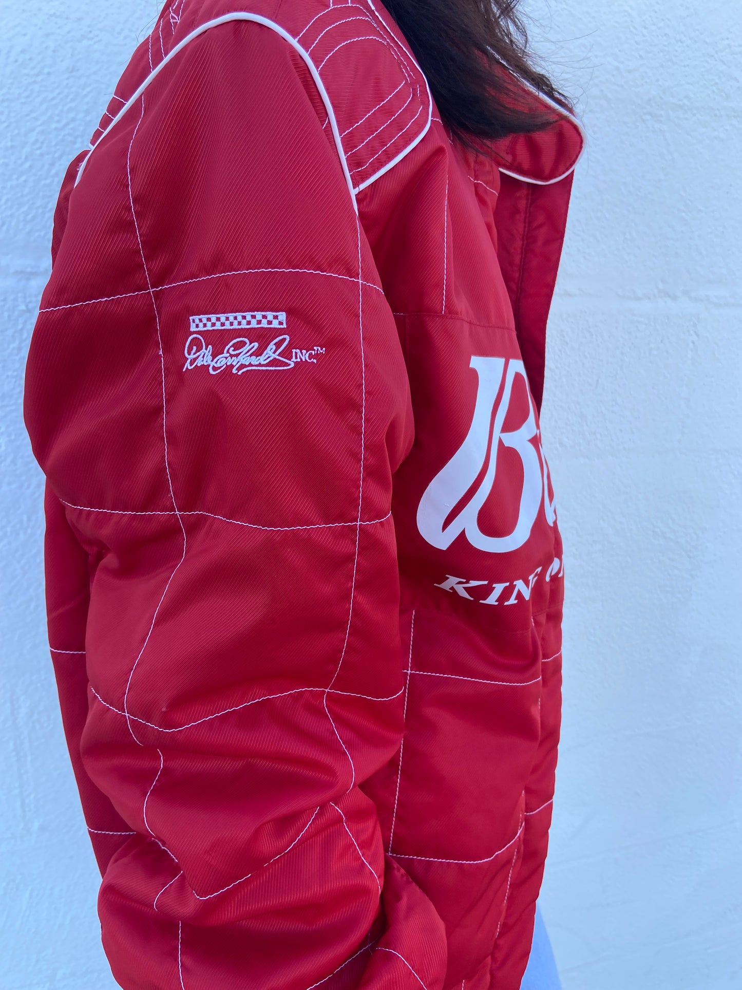 Red Dale Earnhardt Jr. Budweiser NASCAR Jacket - L