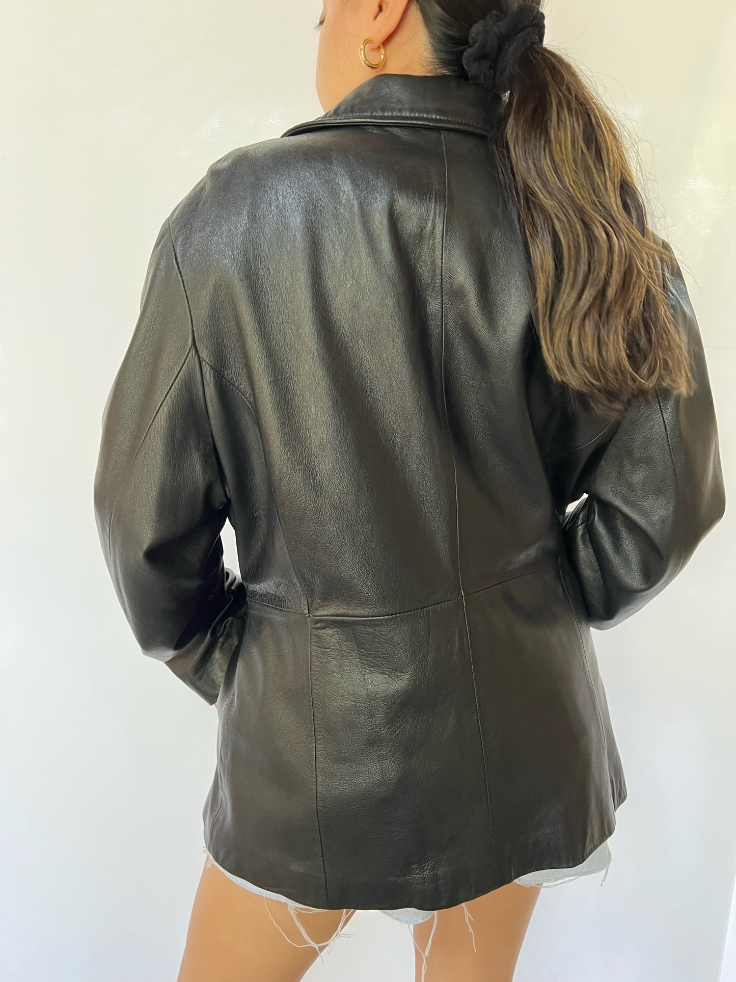 Black Wilsons Leather Zip Up Jacket - XL