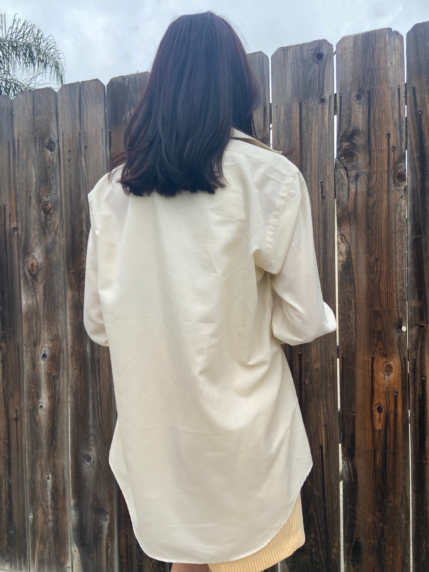 Beige Oscar de la Renta Button Up Top
