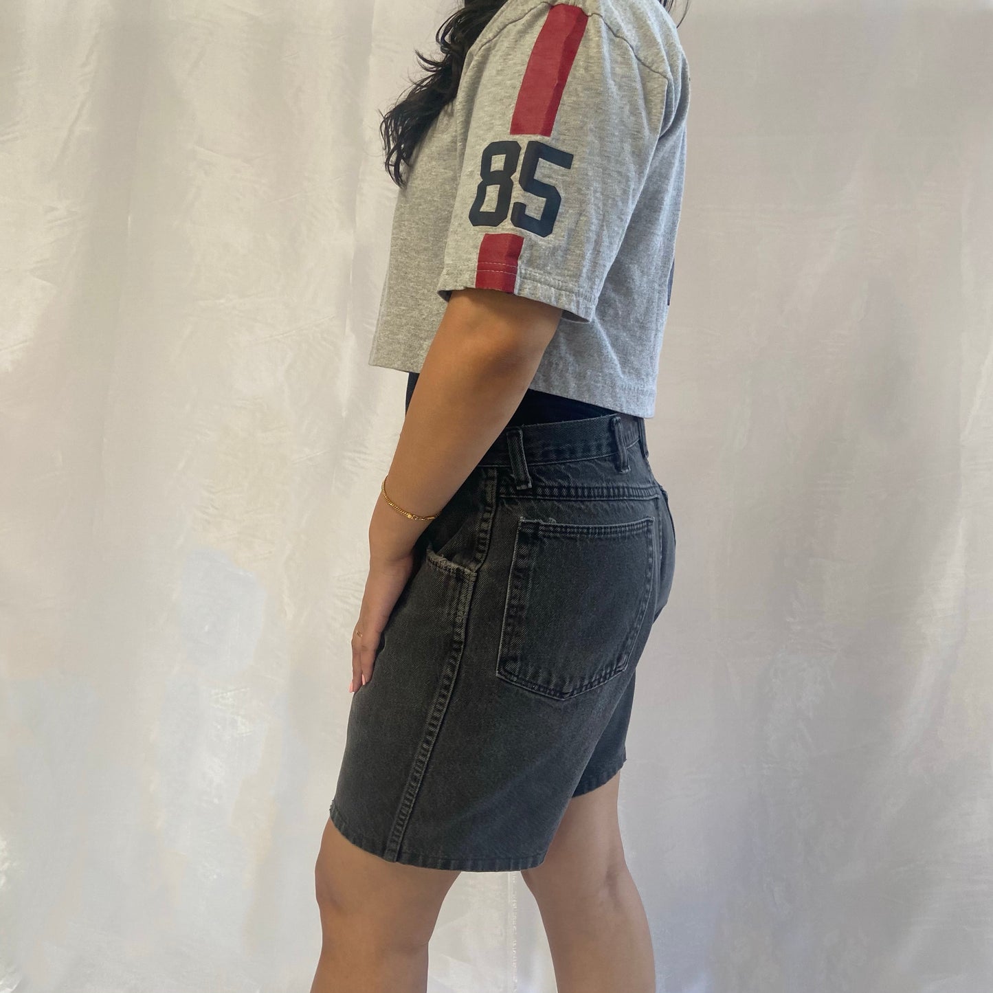 black wrangler denim shorts