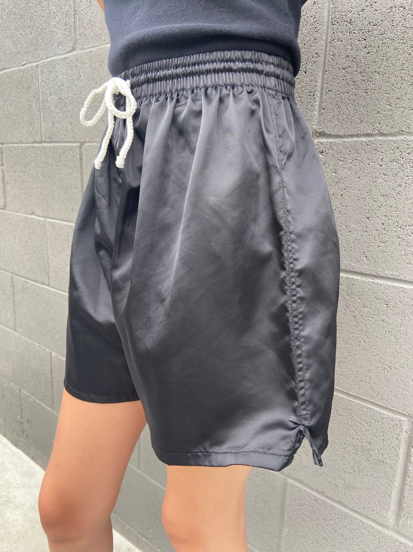 Black Nylon Shorts - 25"