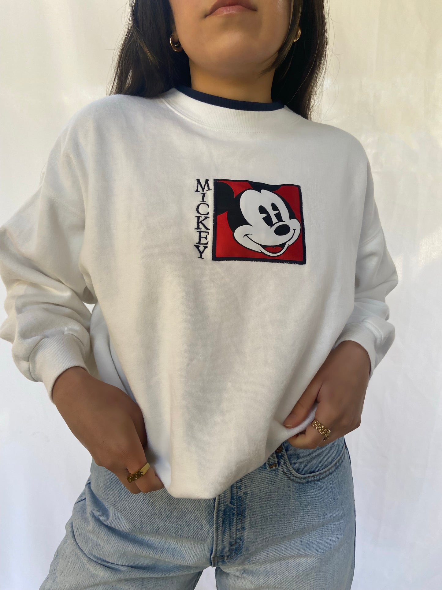 White Mickey Crewneck - S/M