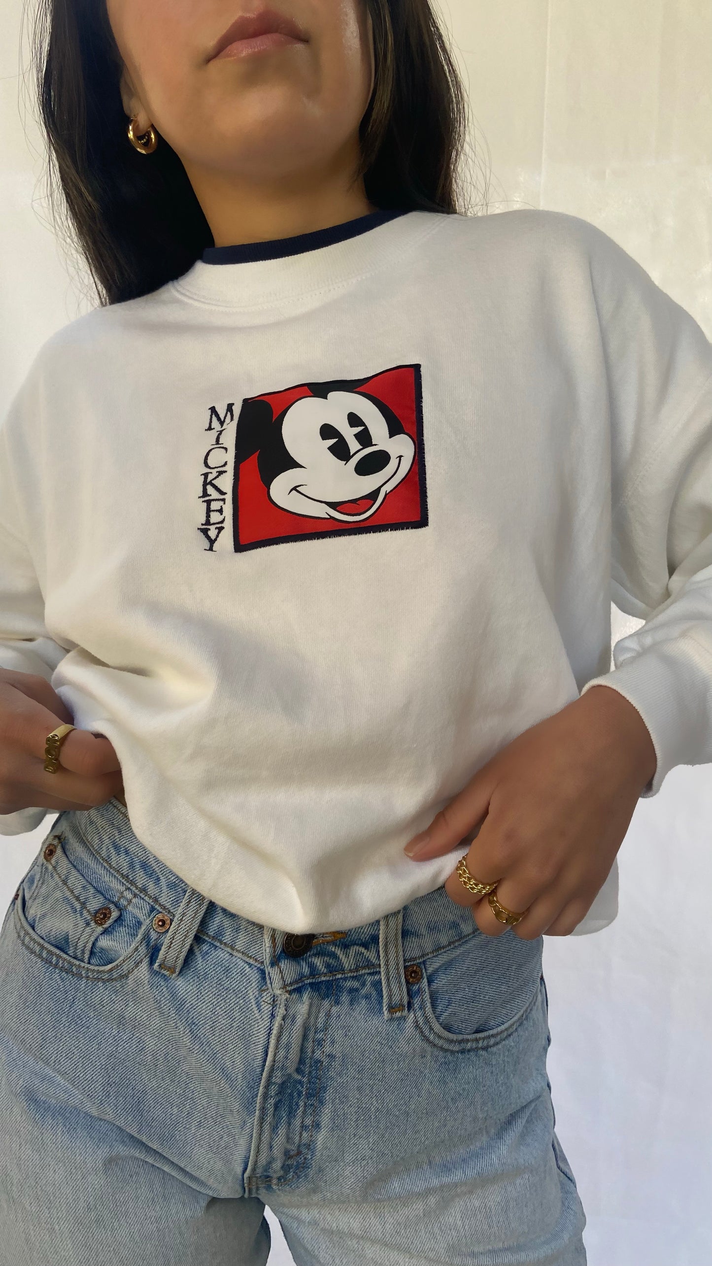 White Mickey Crewneck - S/M