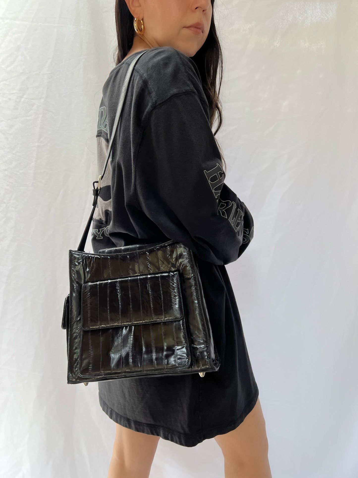 Black Eelskin Handbag