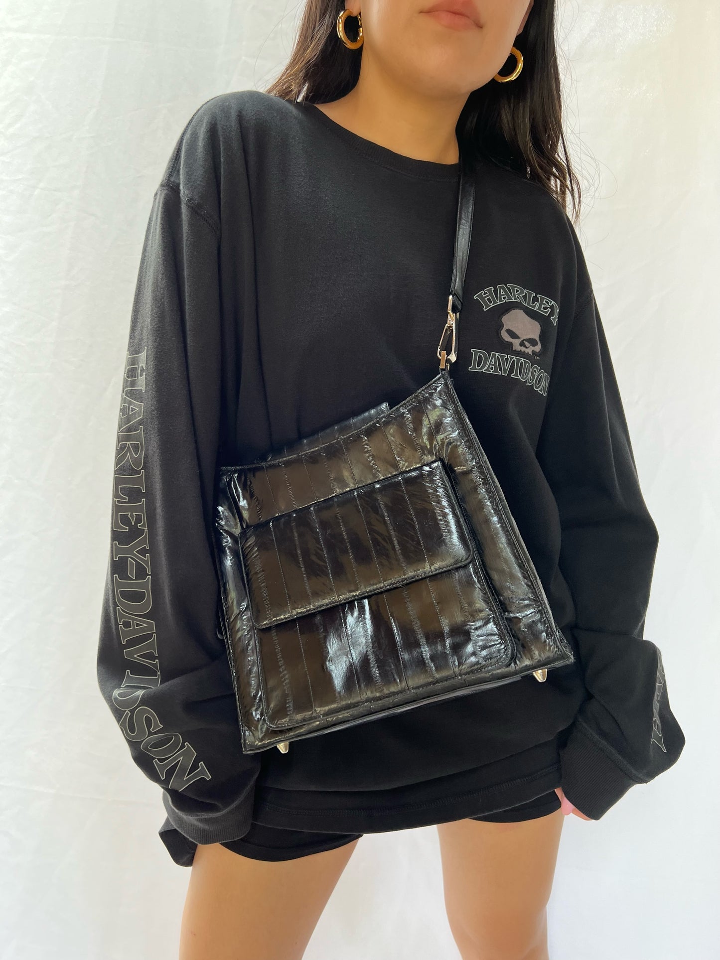 Black Eelskin Handbag