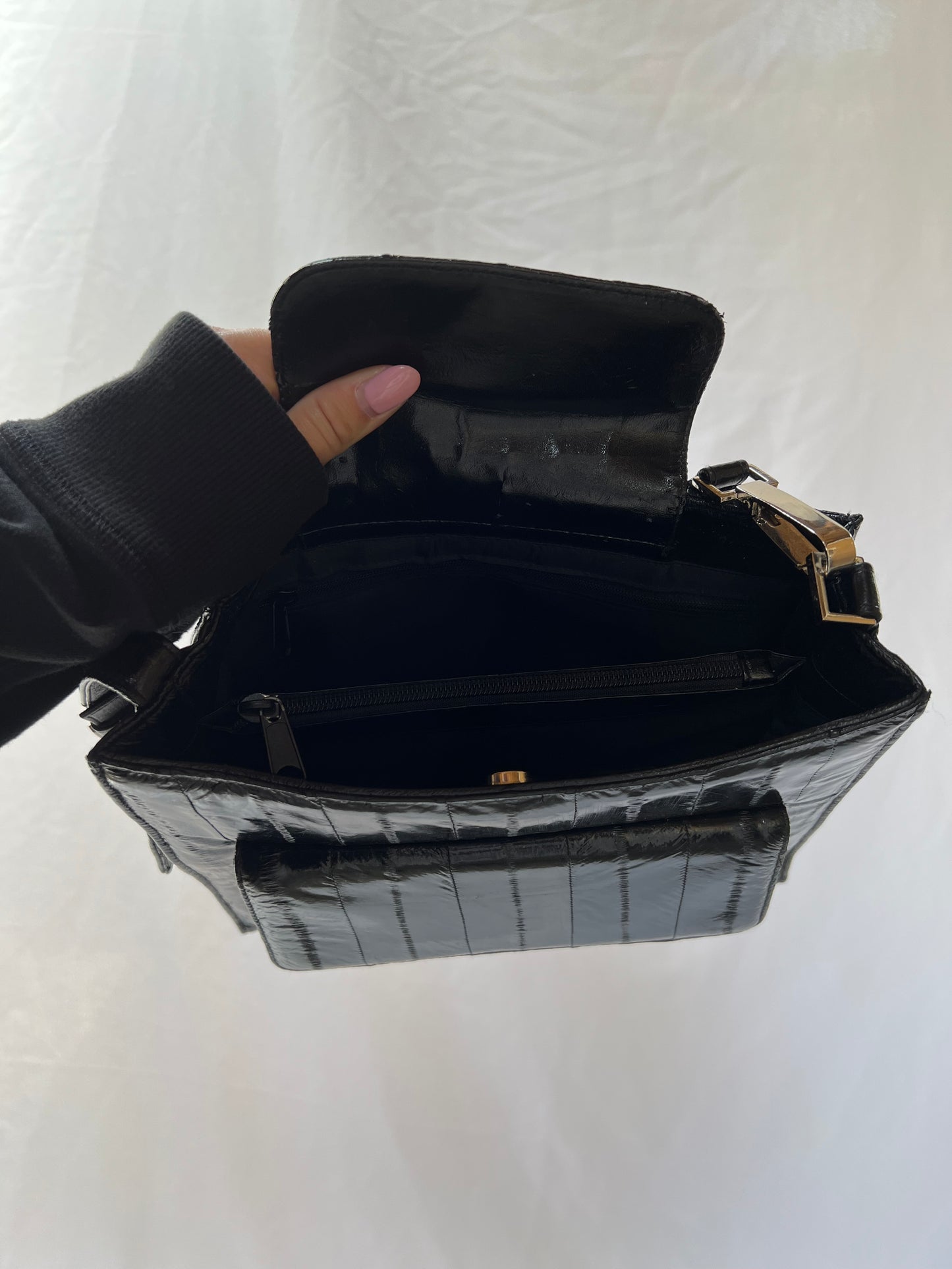 Black Eelskin Handbag