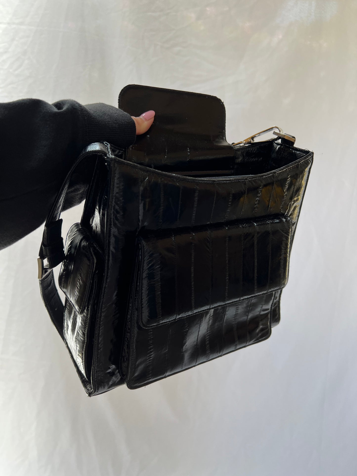 Black Eelskin Handbag